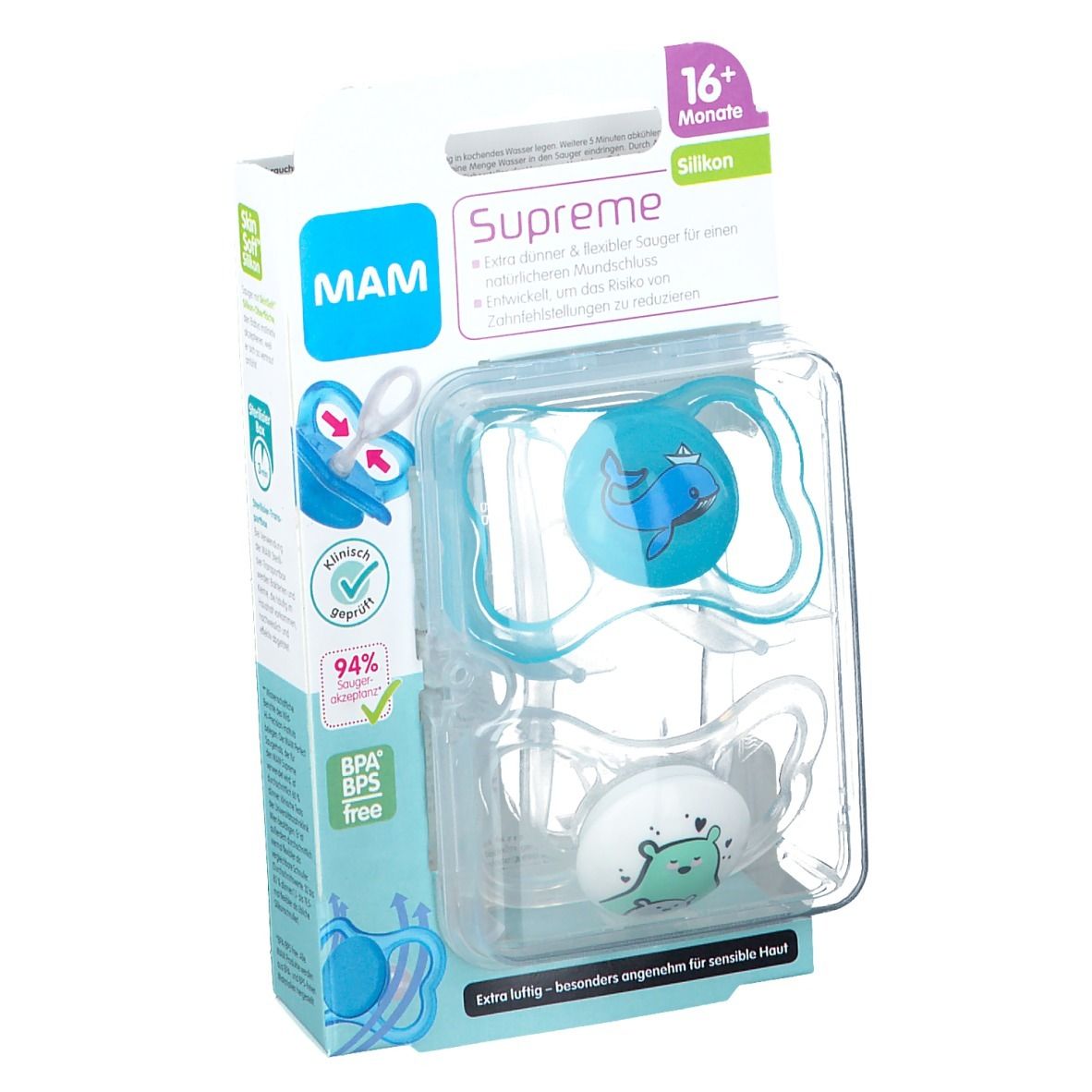 MAM Schnuller Supreme +16 Monate (Farbe nicht wählbar)