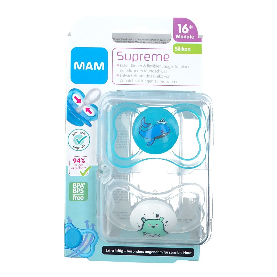 MAM Schnuller Supreme +16 Monate (Farbe nicht wählbar)