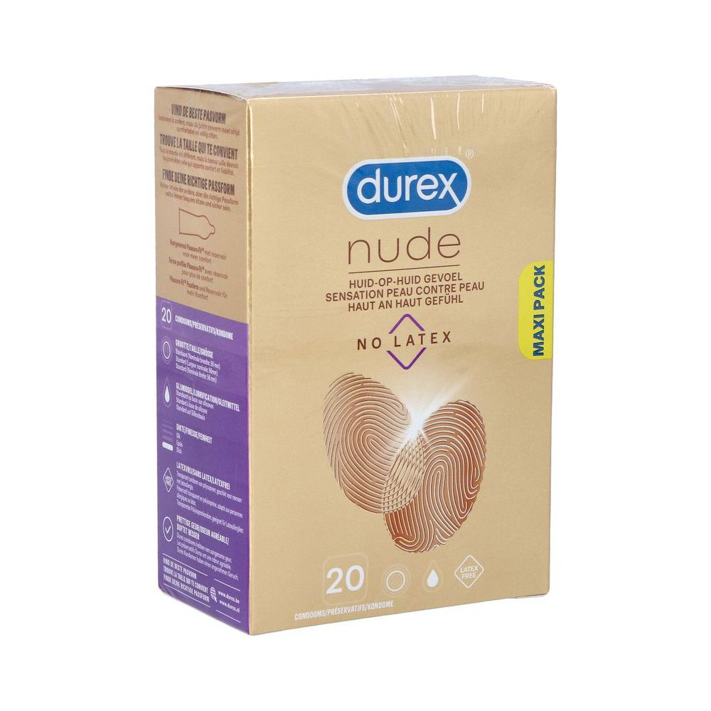 durex® Nude Préservatifs Sans Latex Sensation Peau contre Peau