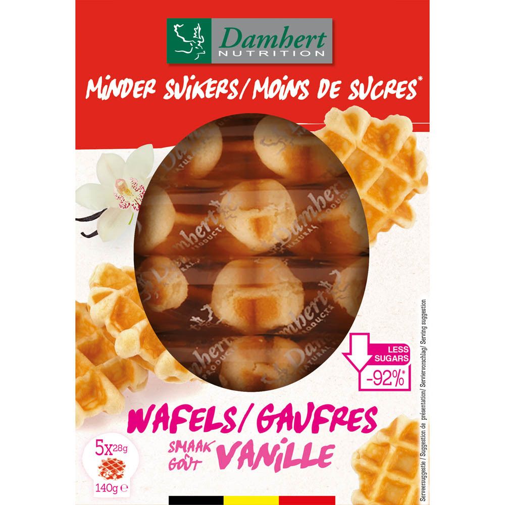 Damhert Moins de sucres Gaufres Douces Vanille