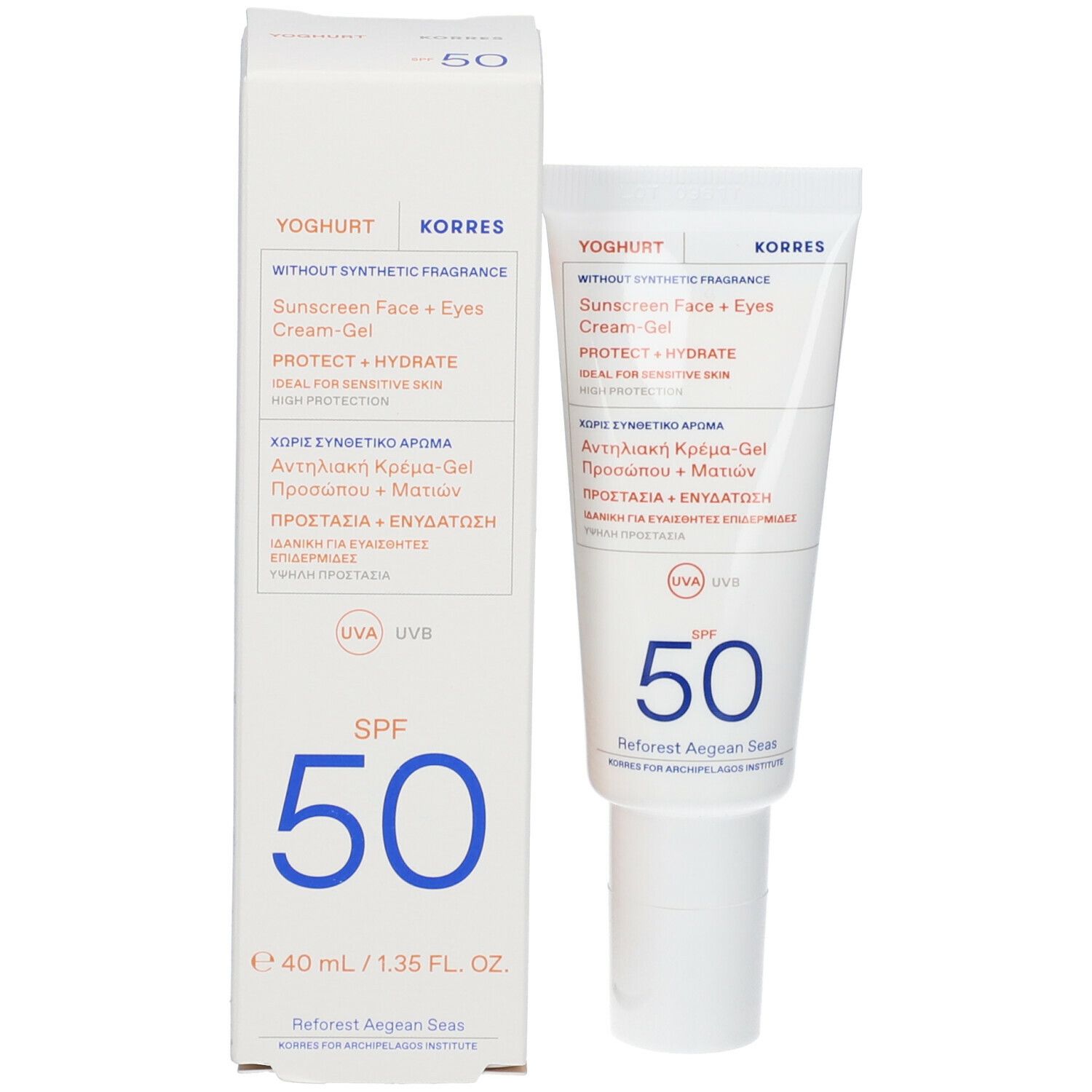 KORRES CREME-SONNENSCHUTZ-GEL GESICHT & AUGEN JOGHURT SPF50