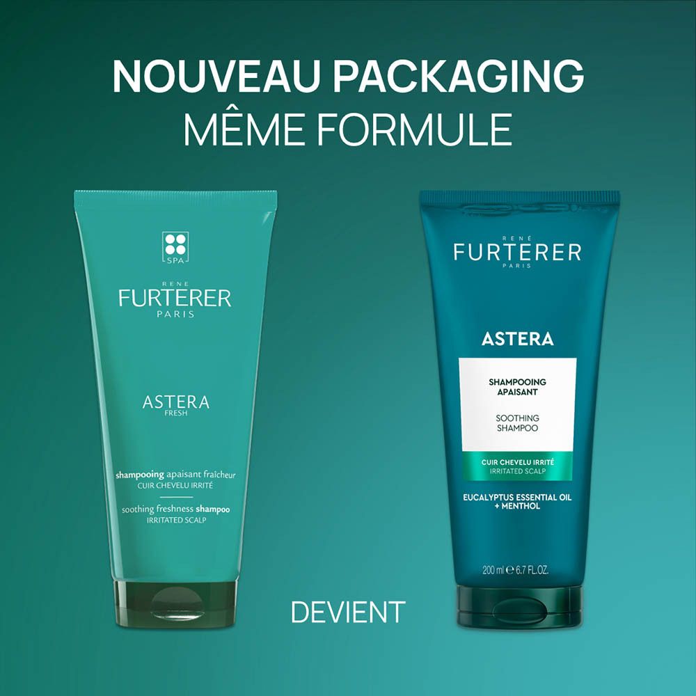 Zwei René Furterer Shampoo-Tuben, Astera Fresh und Astera.