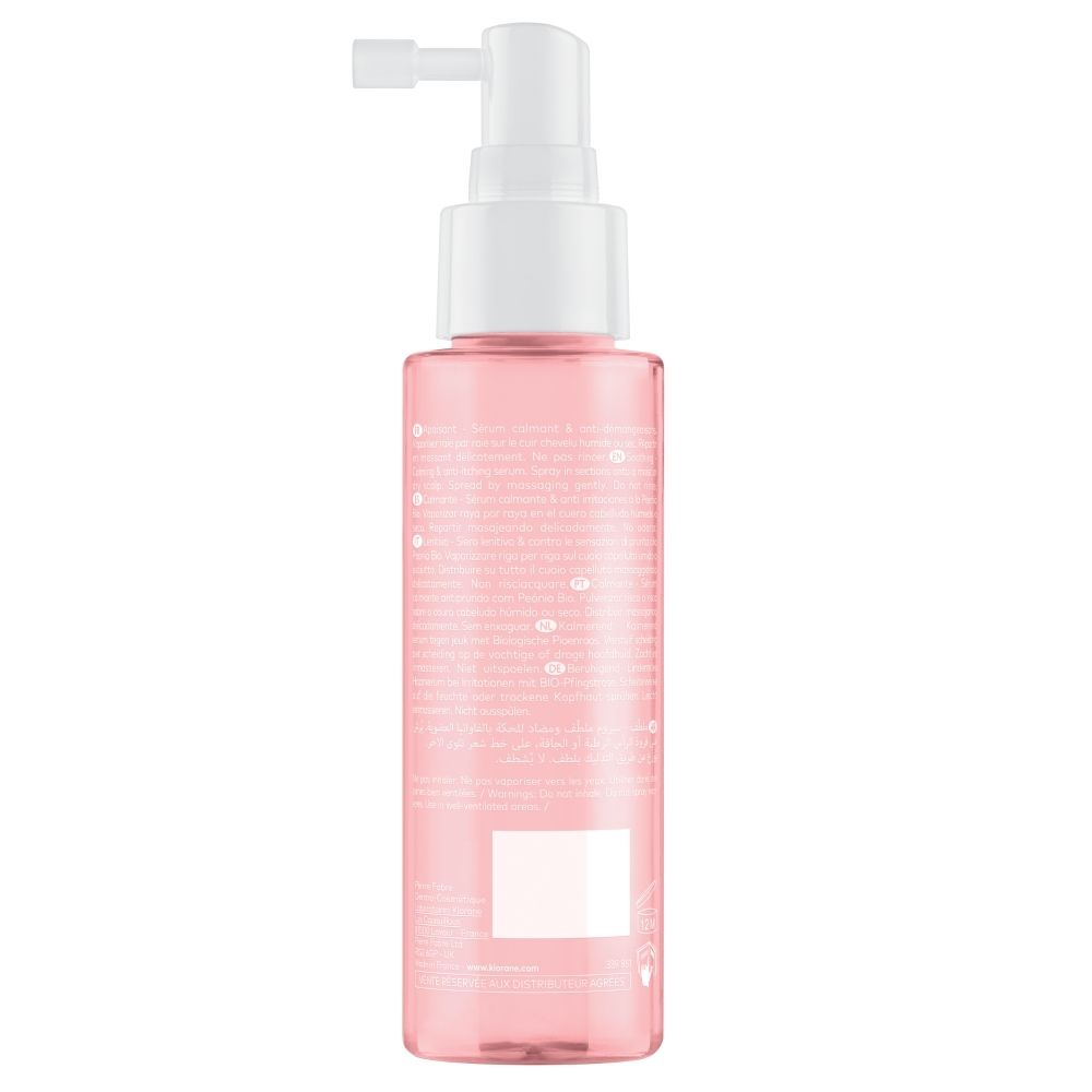KLORANE Sérum SOS à la Pivoine BIO, vue latérale du flacon 100ml.