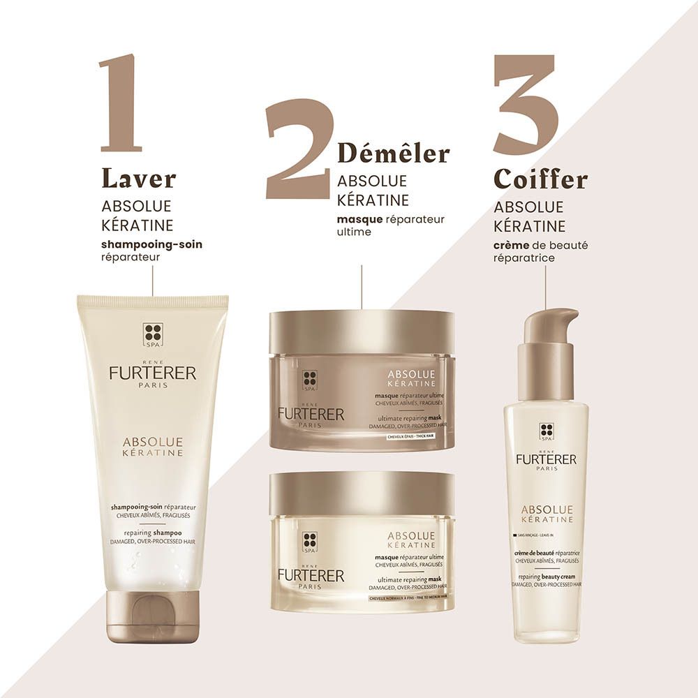 René Furterer Absolue Kératine: Shampoo, Maske und Creme.