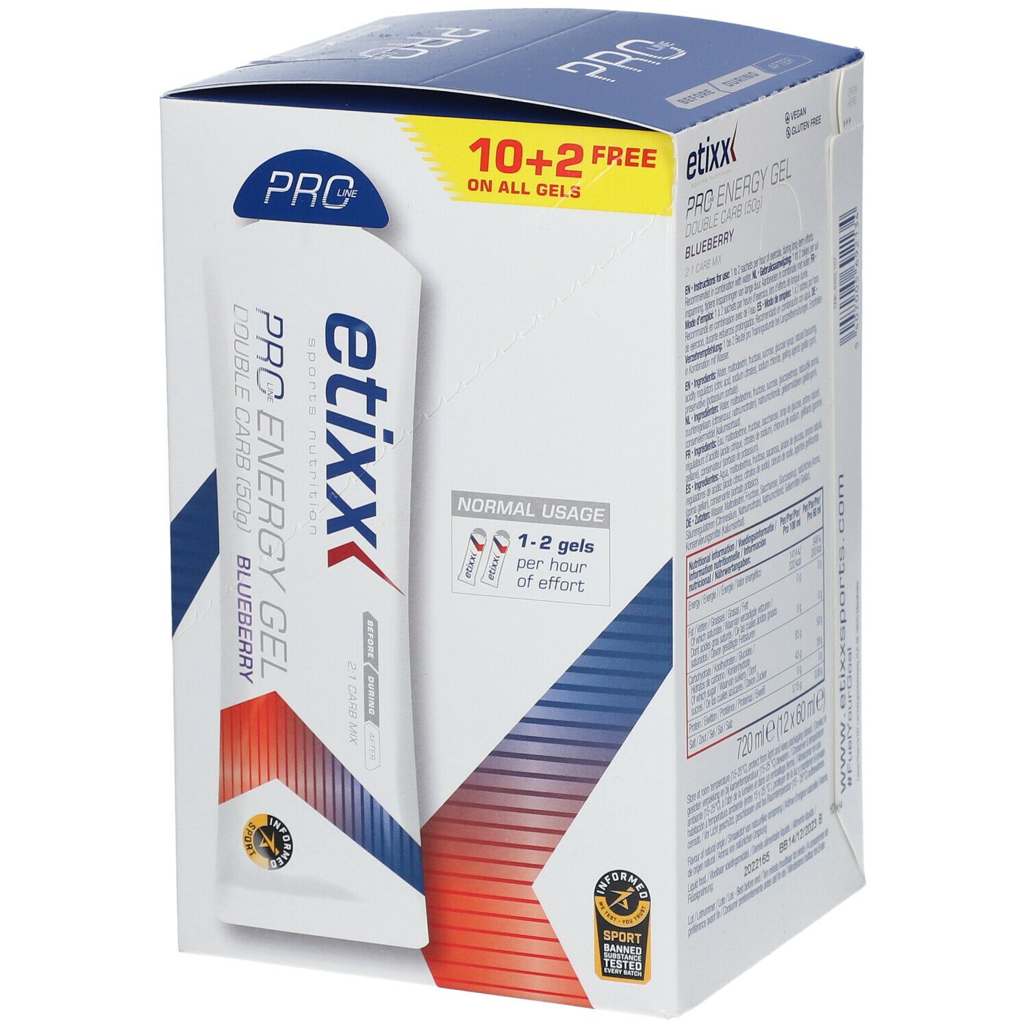 etixx Double Carb Energy Gel PRO LINE Heidelbeere