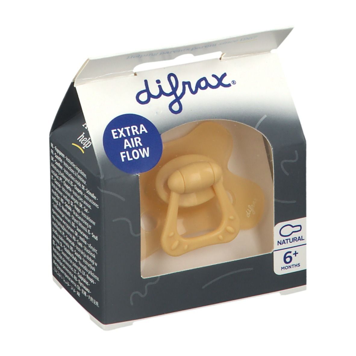 difrax® Sucette Natural Peach 6 Mois+ (Couleur non sélectionnable)