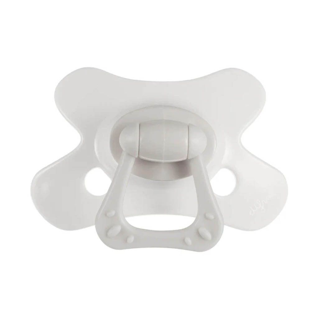 Sucette blanche. Marque Difrax. Forme avec poignée. Pour bébés.
