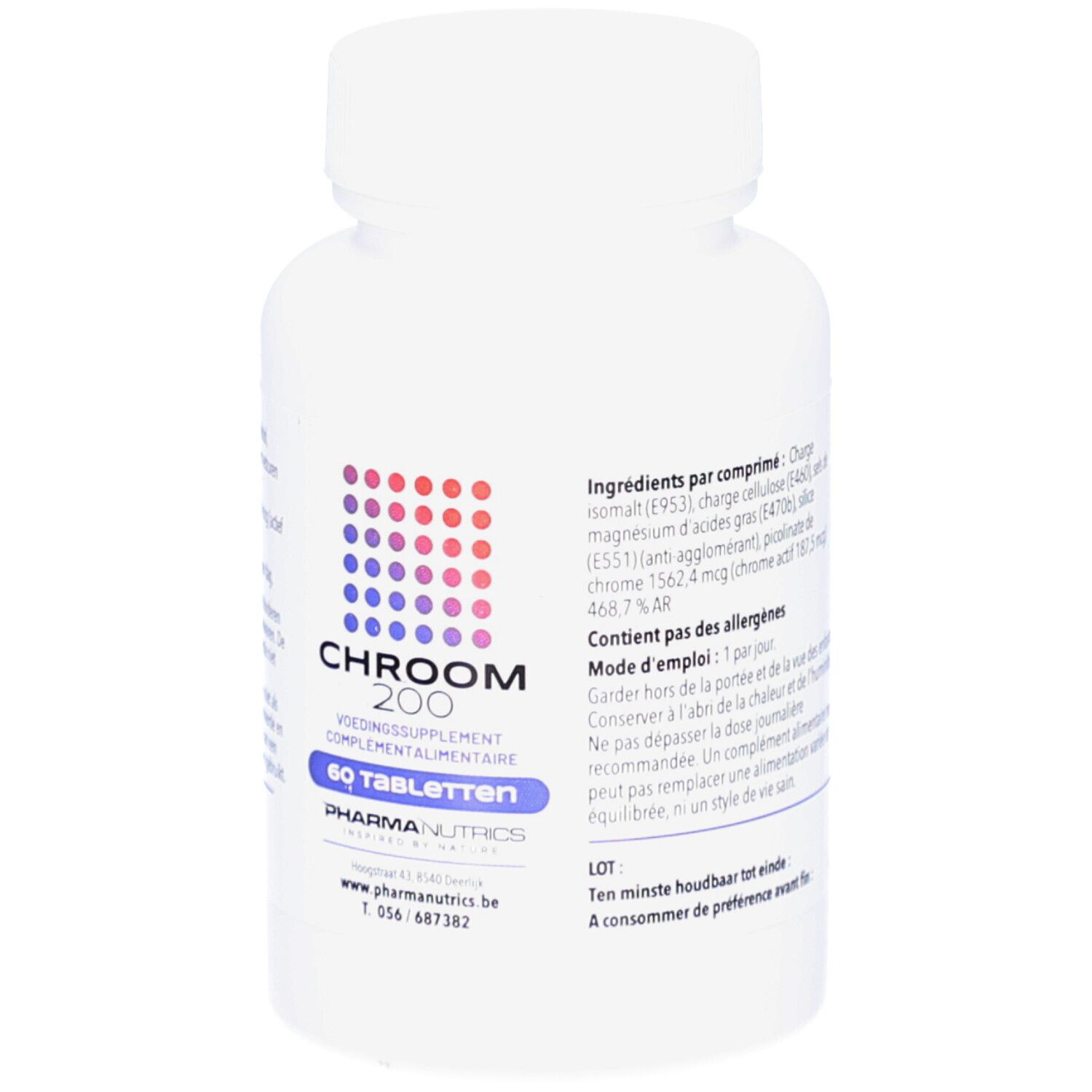 Rückseite der weißen Flasche. Enthält Informationen zu Inhaltsstoffen, Anwendung und Warnhinweisen.