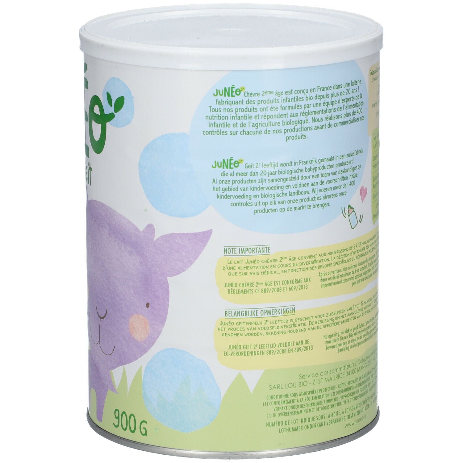 Junéo Chèvre Lait Infantile 2ème âge 900g – 6-12 mois
