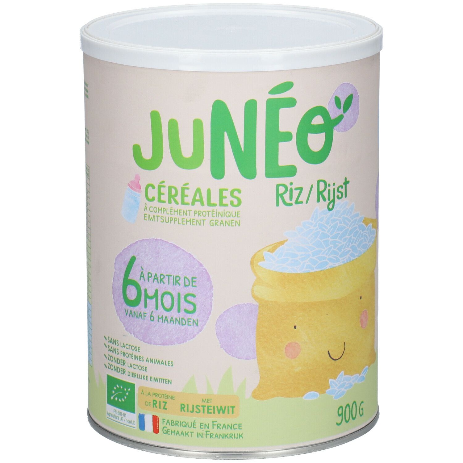 Junéo Riz – Céréales à complément protéinique sans lactose 900g – à partir de 6 mois