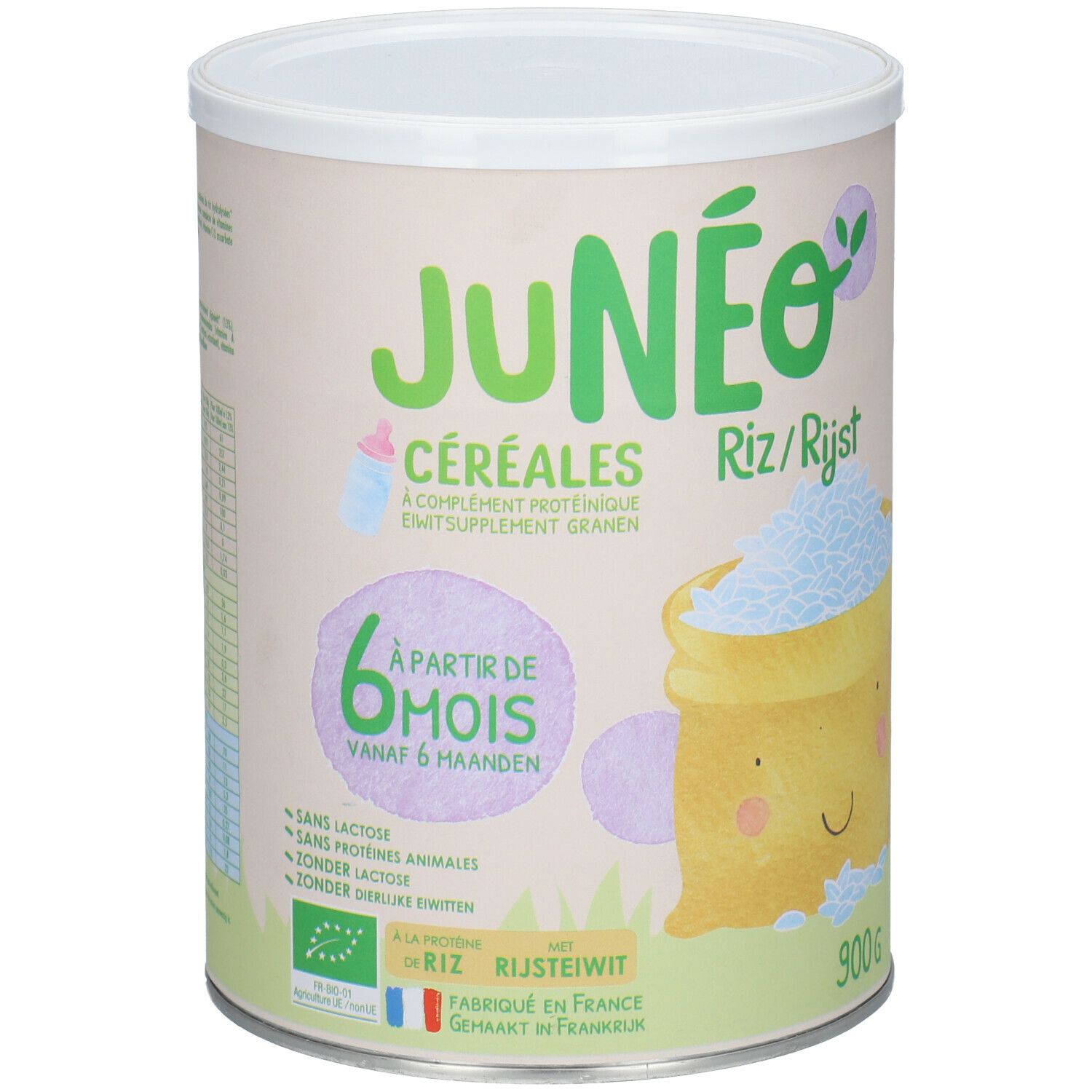 Junéo Riz – Céréales à complément protéinique sans lactose 900g – à partir de 6 mois