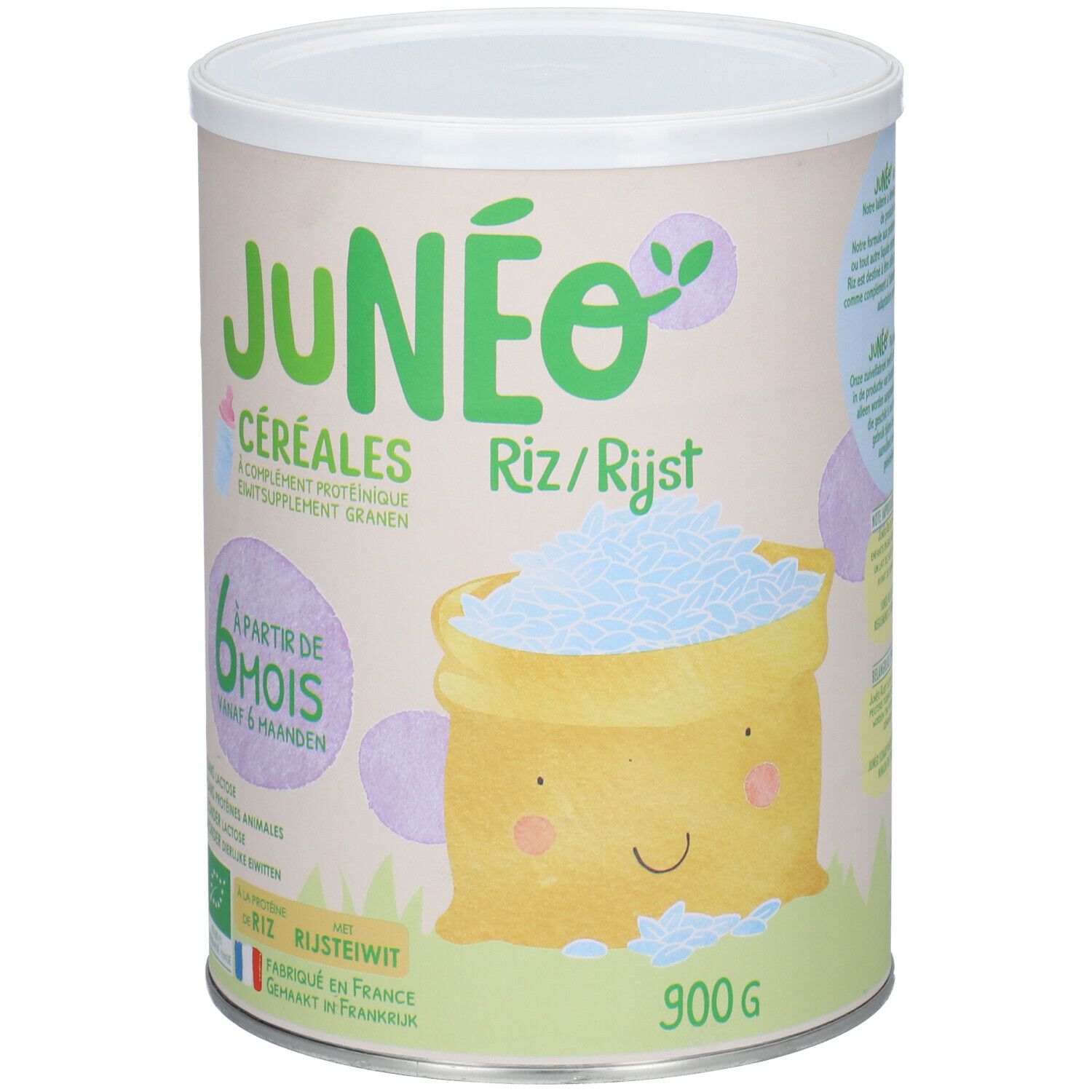 Junéo Riz – Céréales à complément protéinique sans lactose 900g – à partir de 6 mois