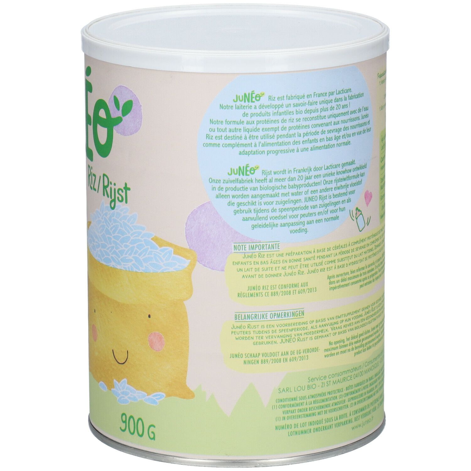 Junéo Riz – Céréales à complément protéinique sans lactose 900g – à partir de 6 mois