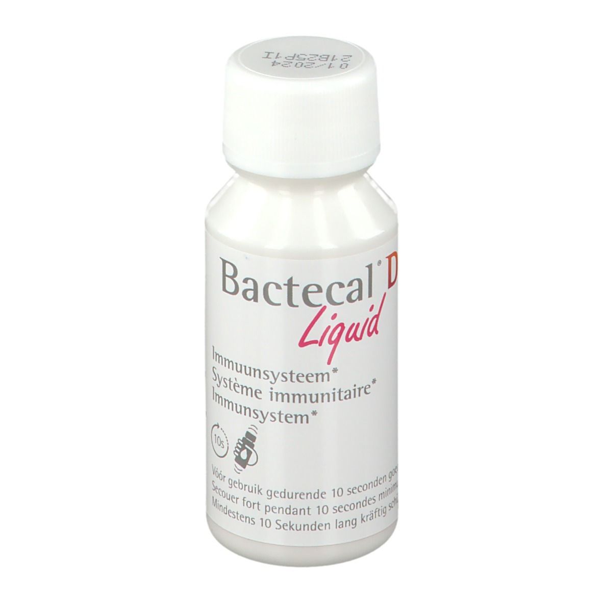Bactecal D Liquid Flasche mit weißem Verschluss, 60ml.