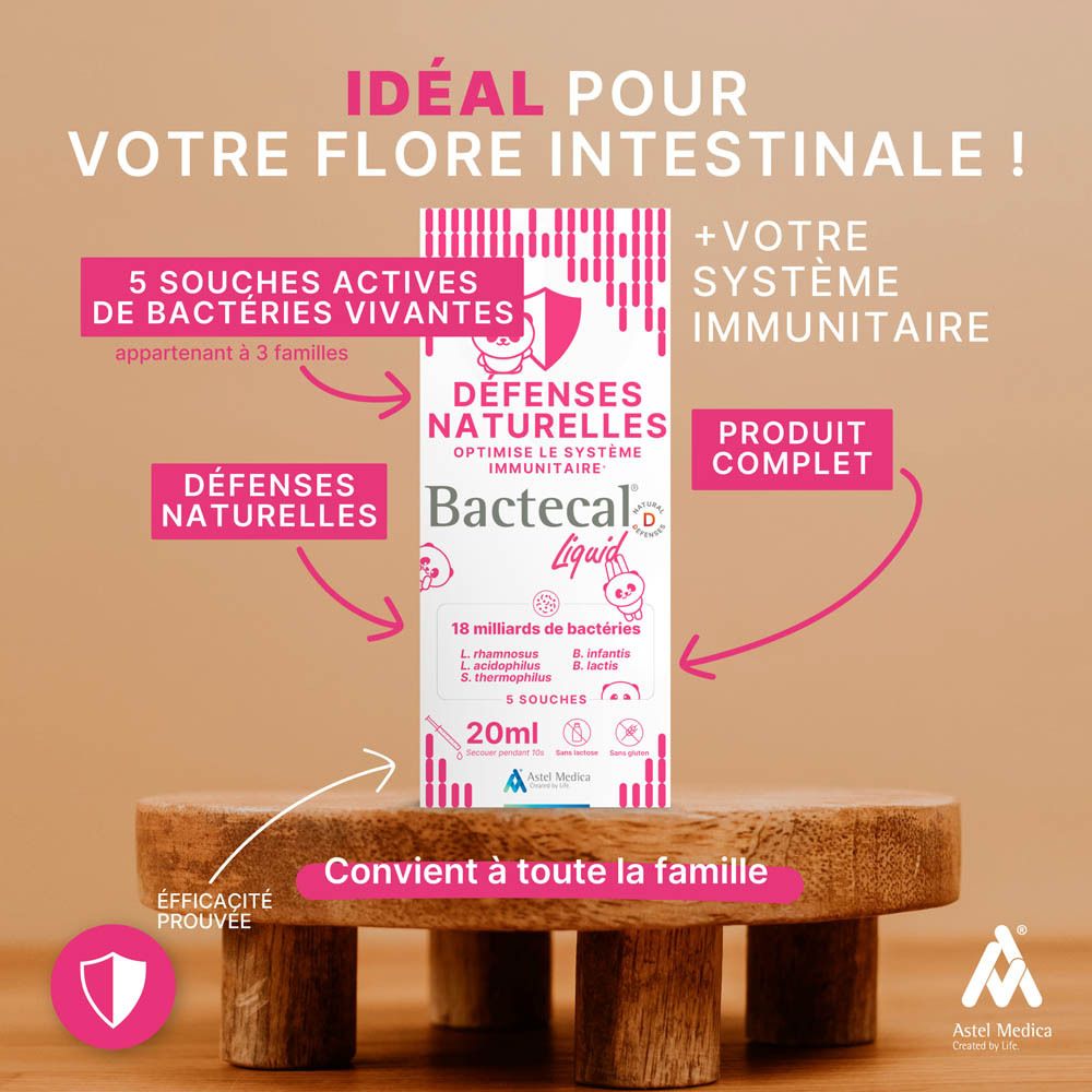 Bouteille Bactecal D Liquid, système immunitaire, 60ml.