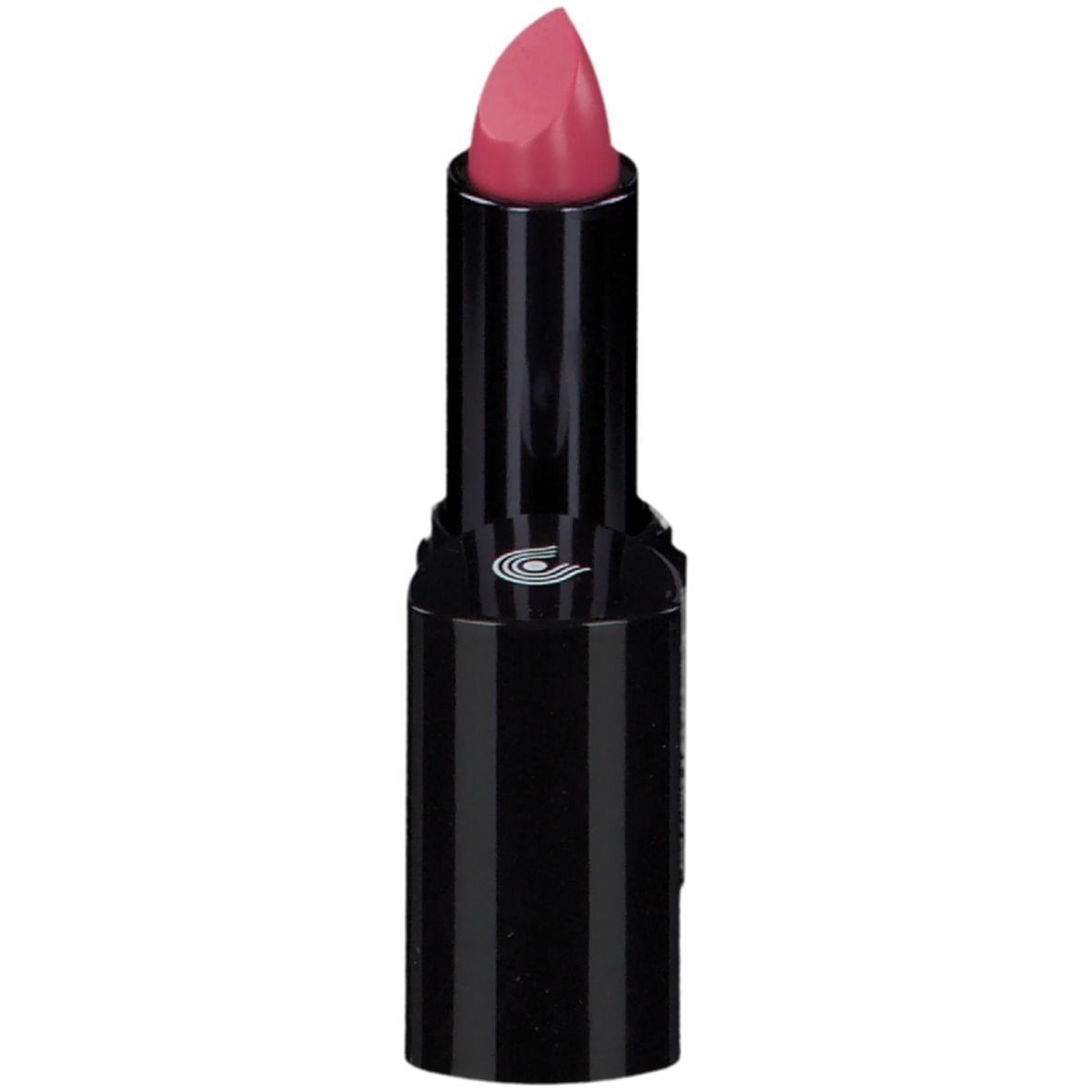 Rouge à lèvres rose dans un étui noir.