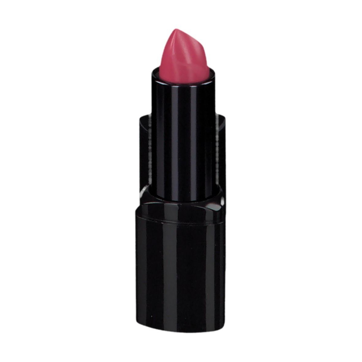 Rouge à lèvres rose dans un étui noir.