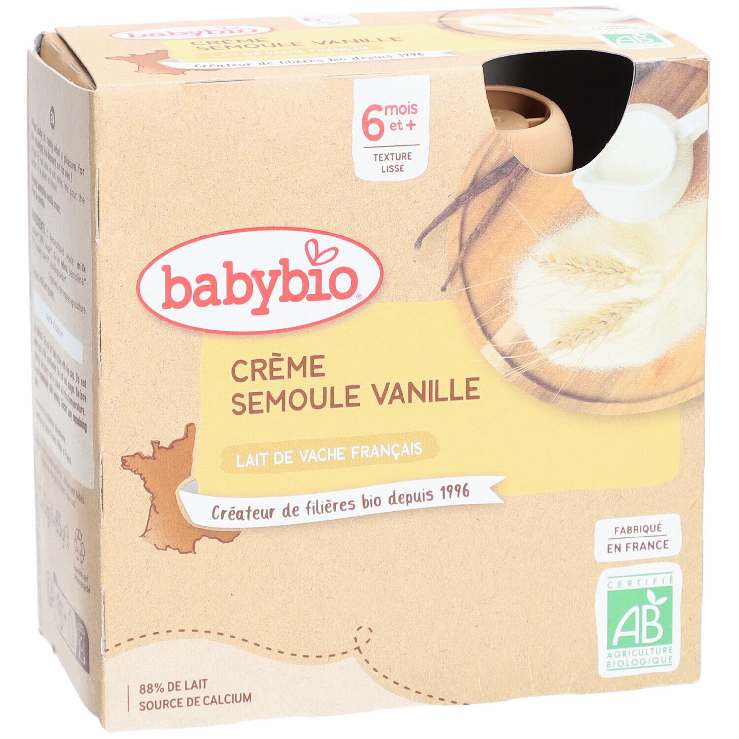 Babybio Grieß Vanille - Biologische Babynahrung - Dessert - Snacks - ab 6 Monaten