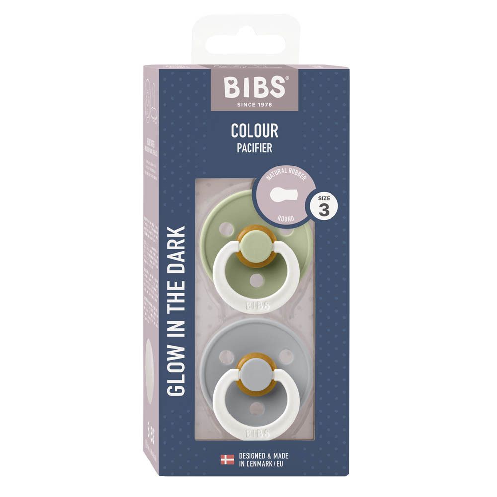 BIBS® BIBS COULEUR Tétines Nuit Sauge - Nuage +18 mois Taille 3