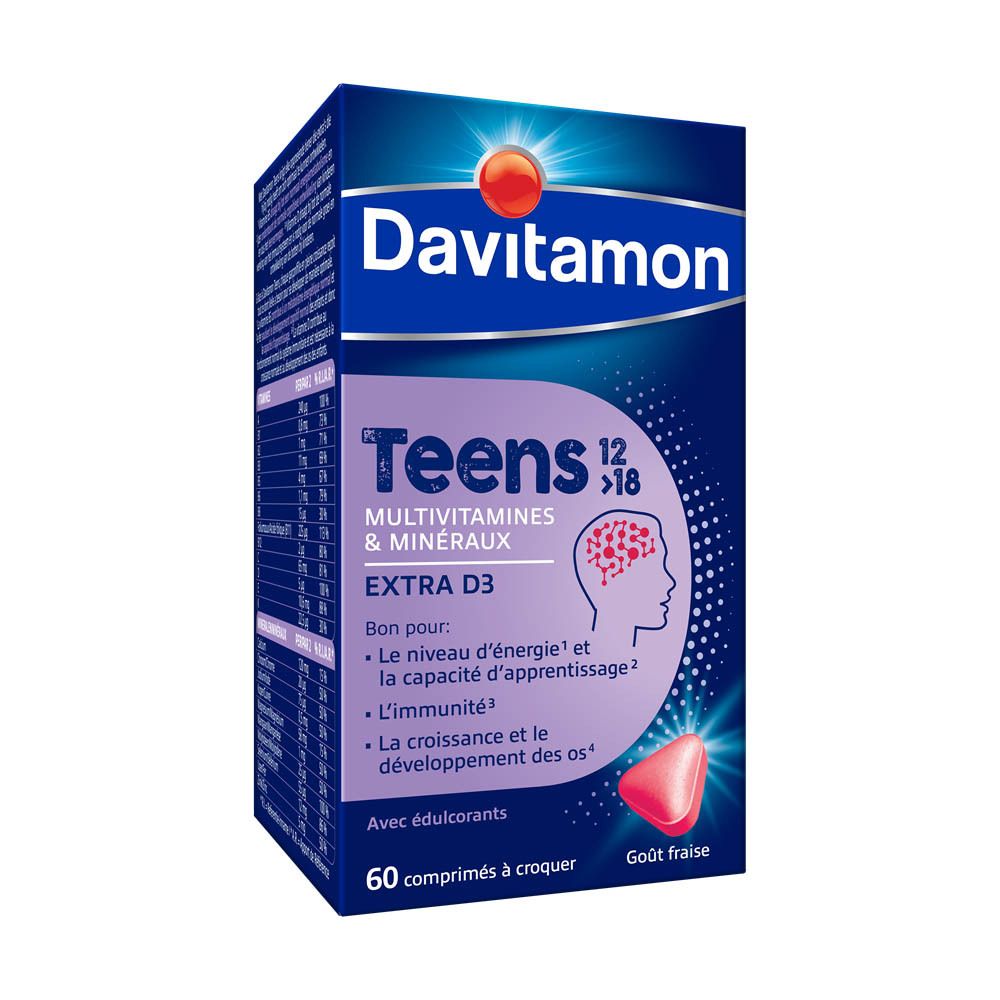 Davitamon Teens 12>18 Multivitamin Erdbeere - Energie, Widerstandskraft