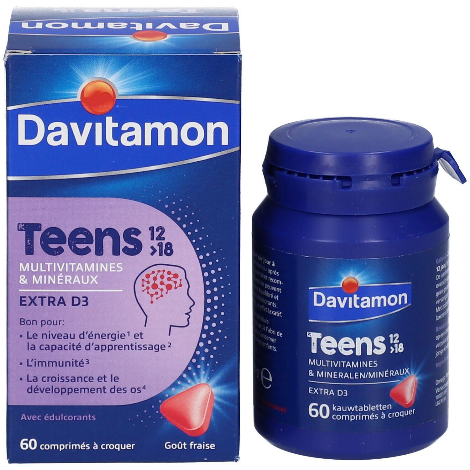 Davitamon Teens 12>18 Multivitamin Erdbeere - Energie, Widerstandskraft