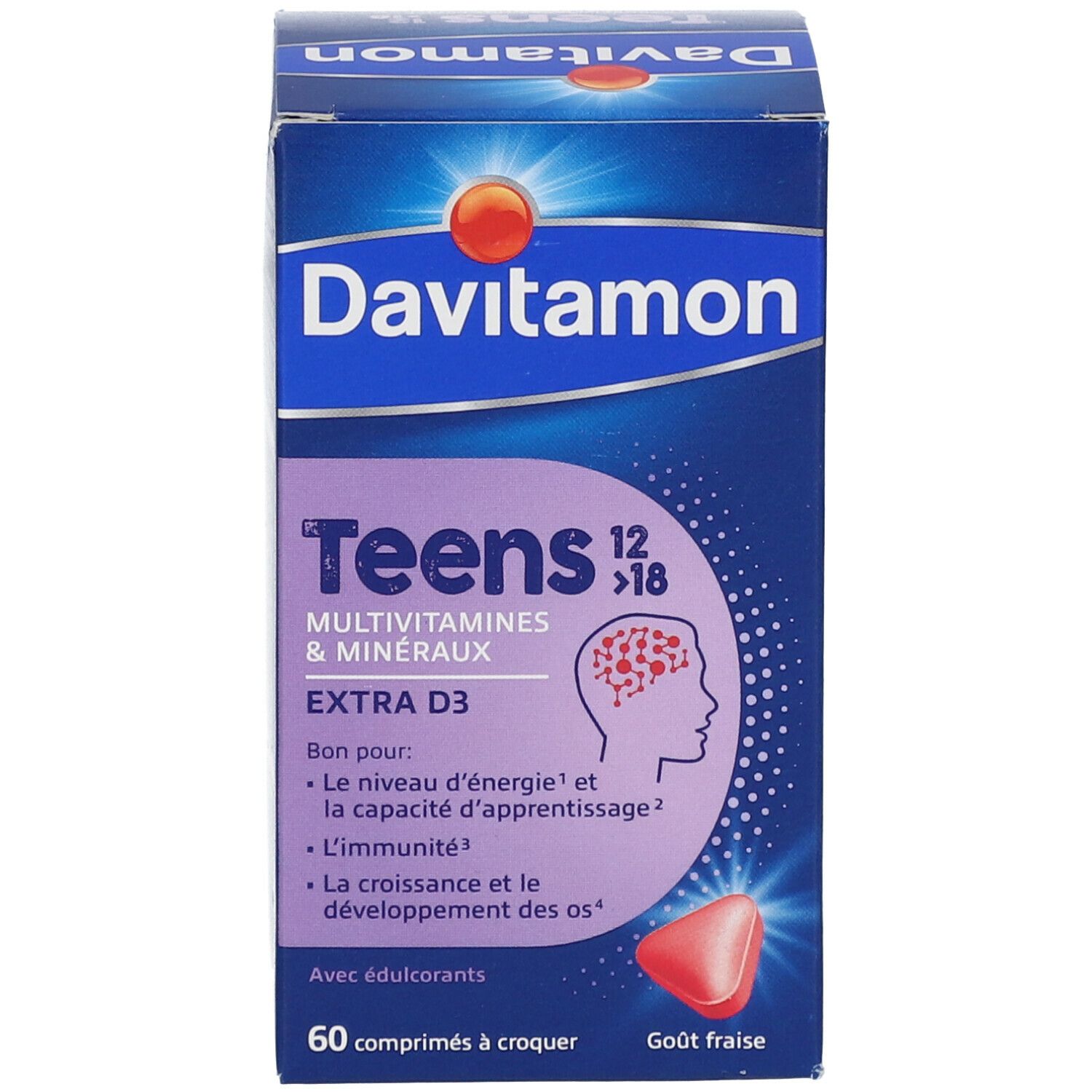 Davitamon Teens 12>18 Multivitamines Fraise - Énergie, Résistance