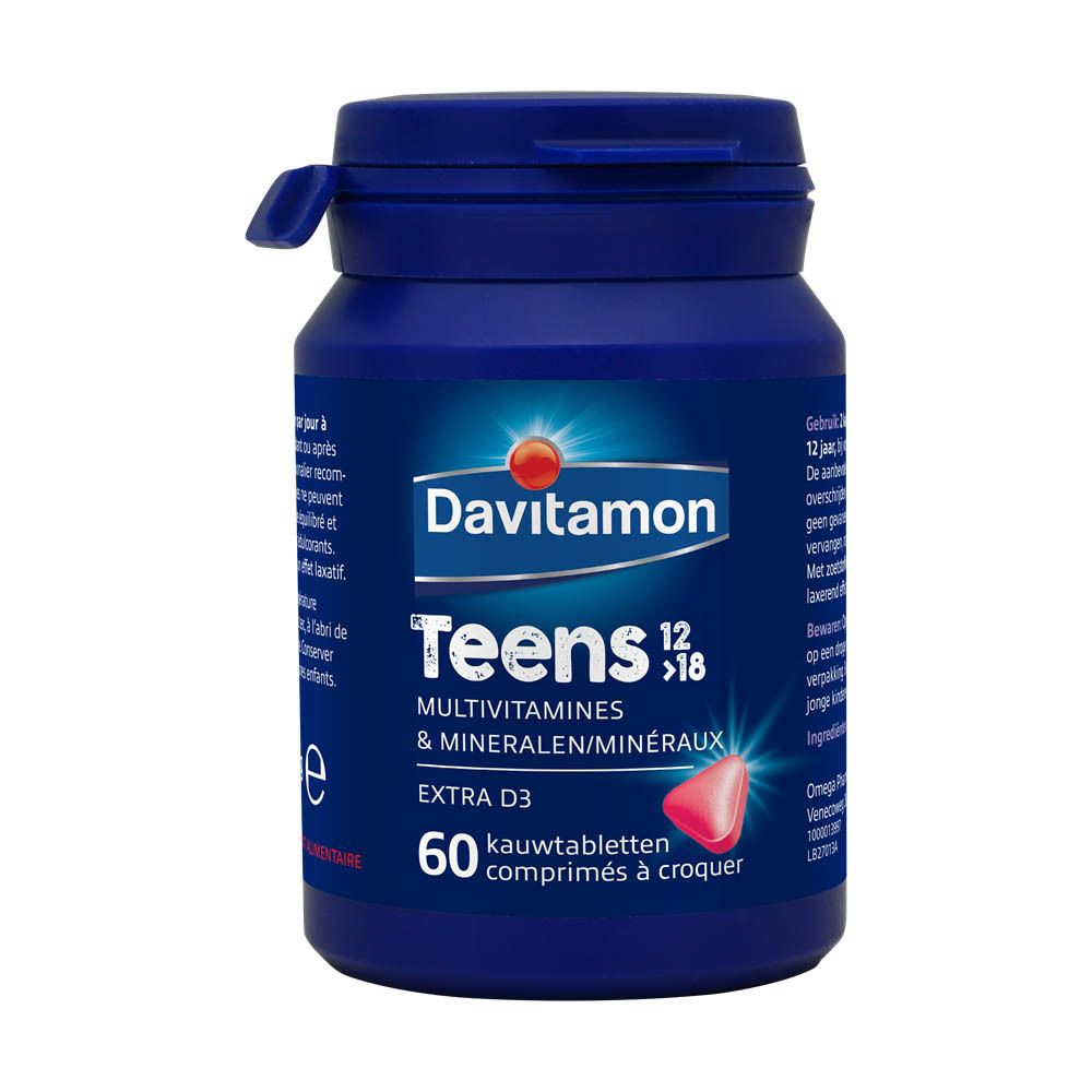 Davitamon Teens 12>18 Multivitamines Fraise - Énergie, Résistance