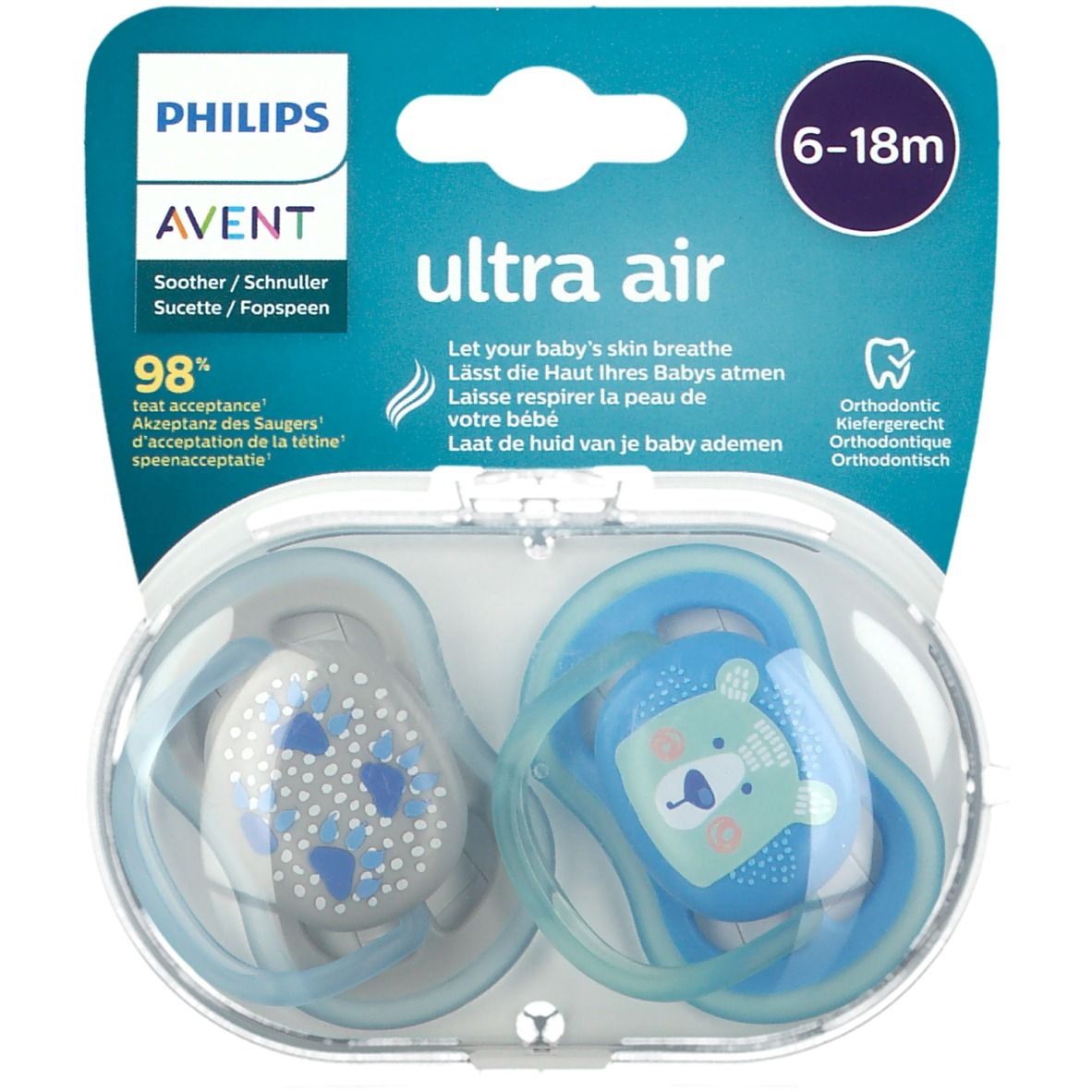 AVENT Sucette ultra air 6-18 Mois (Couleur non sélectionnable)​