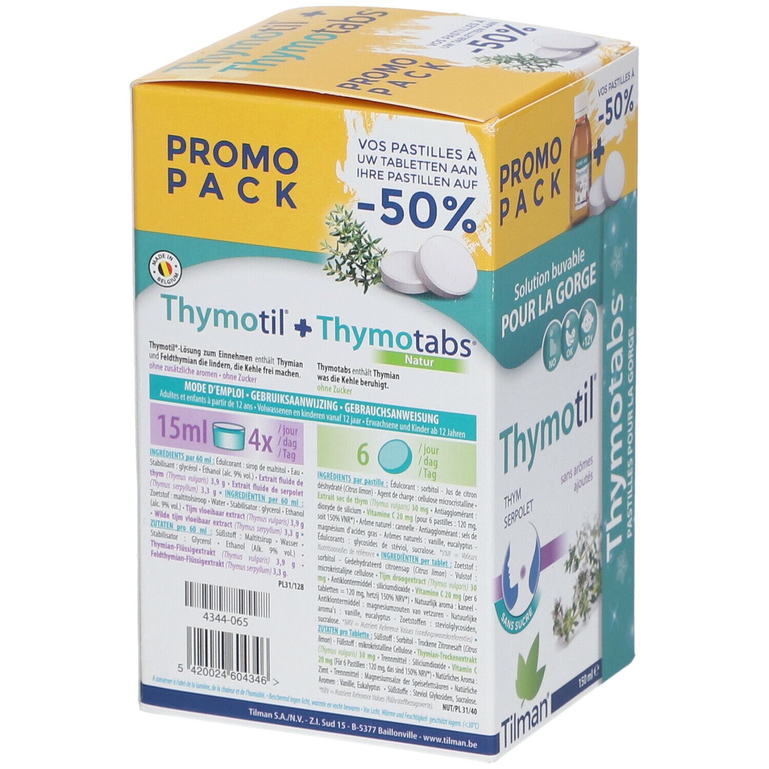 Thymotil® Sirop Gorge + Thymotabs® nature