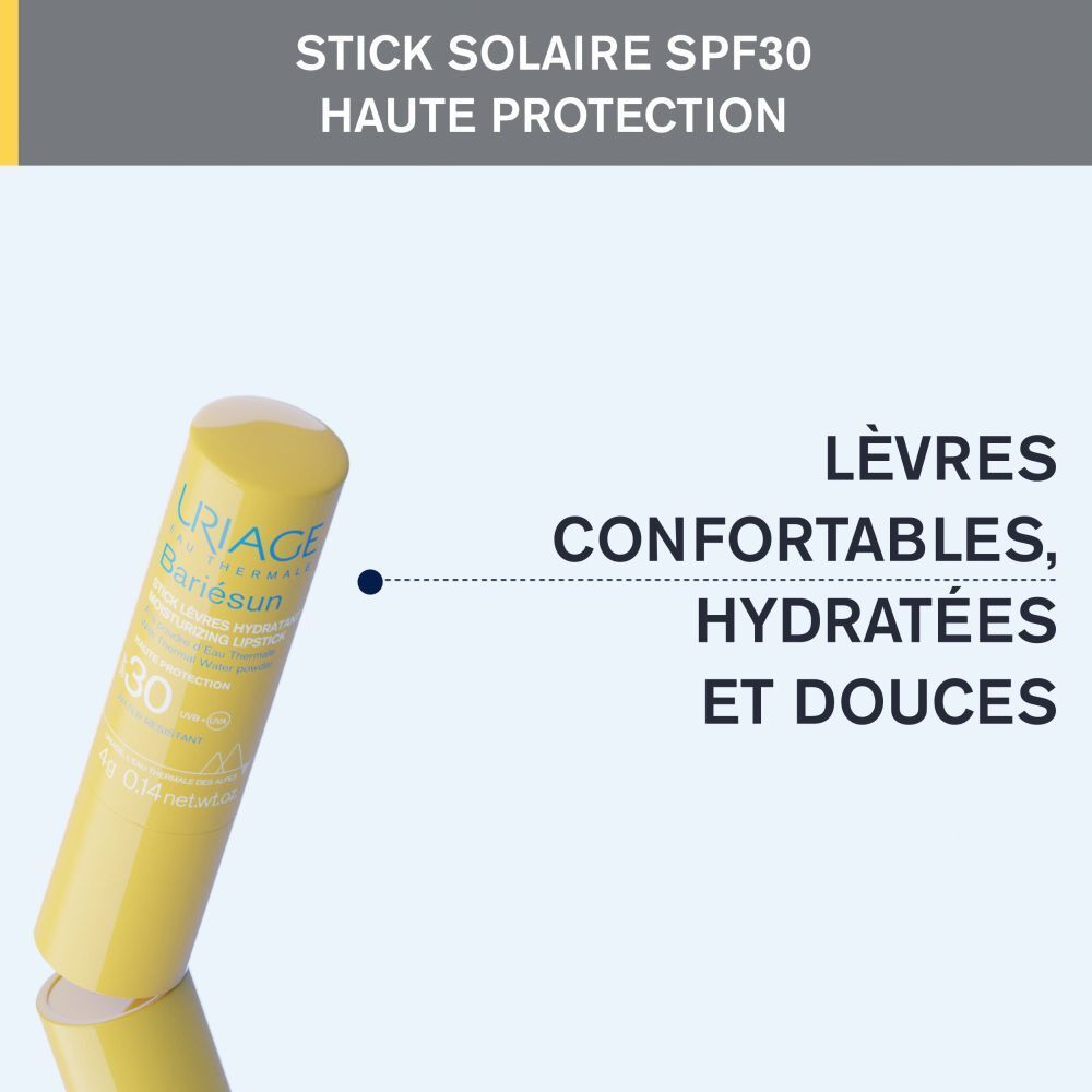 URIAGE BARIÉSUN - STICK LEVRES SPF30 À LA POUDRE D’EAU THERMALE