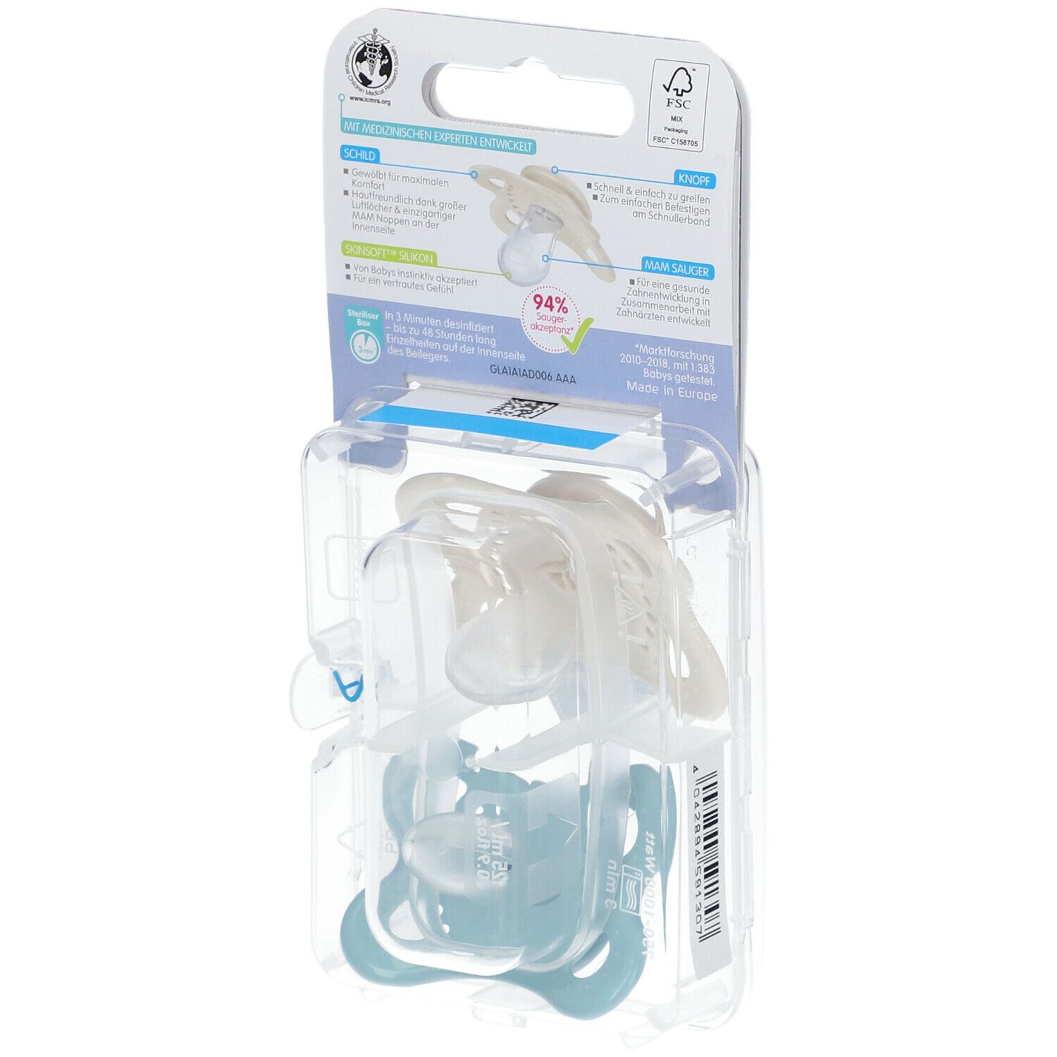 MAM Original Sucette anatomique silicone 0 à 6 mois (Couleur non