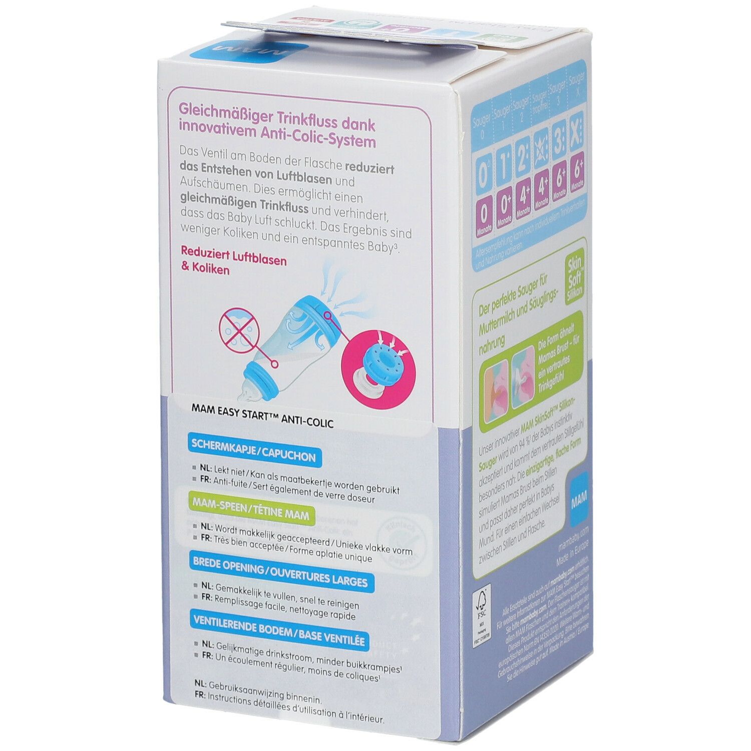 MAM Biberon Anti-Colique 160 ml Fille 0 Mois + (Couleur non sélectionnable)