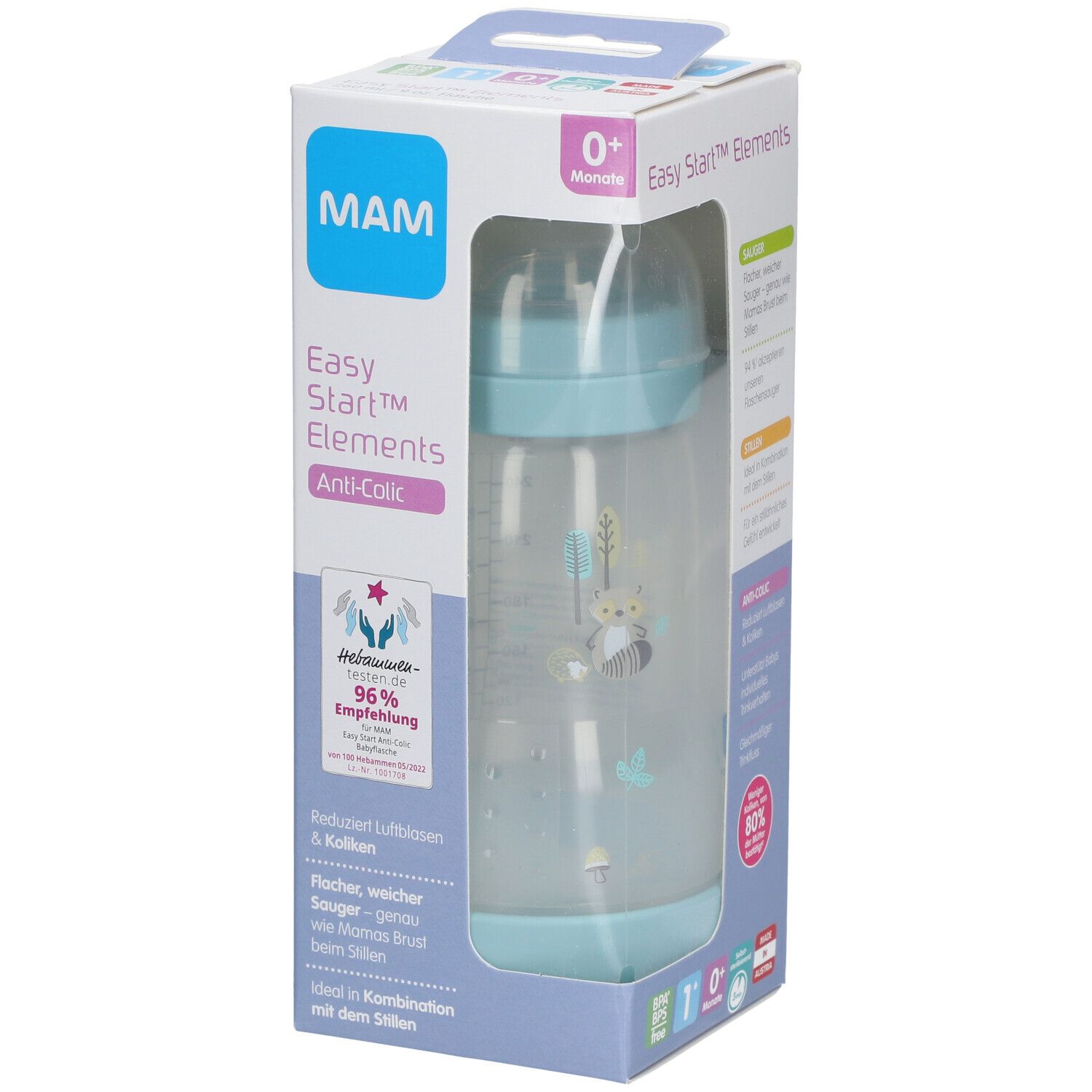 MAM Biberon Easy Start™ anti-colique 160 ml +0 mois (Couleur non selectionnable)