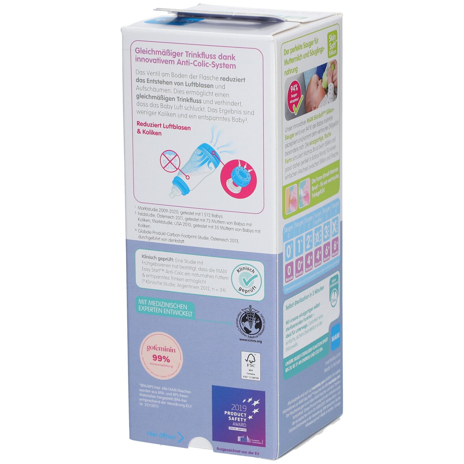 MAM Biberon Easy Start™ anti-colique 160 ml +0 mois (Couleur non selectionnable)