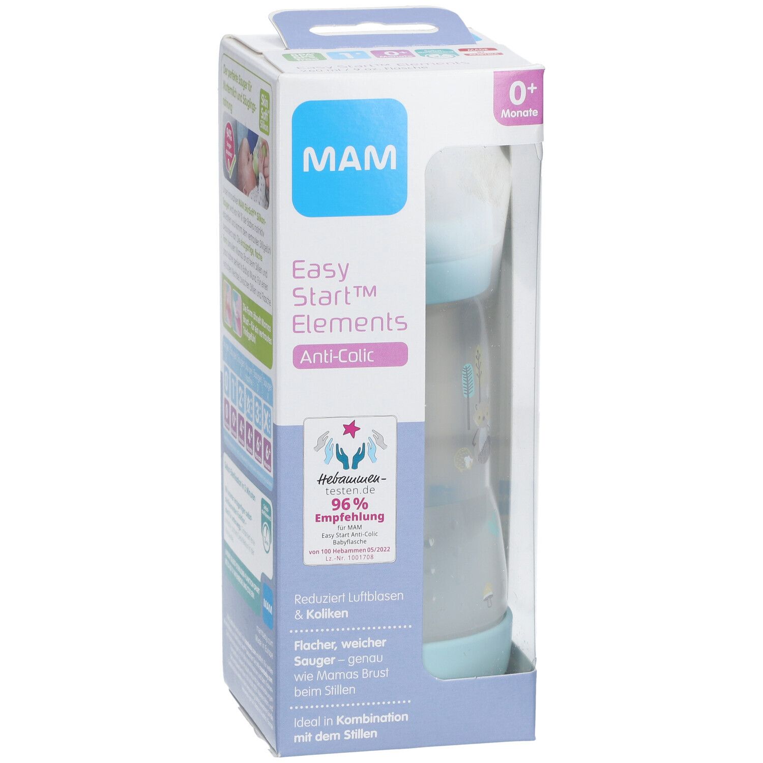 MAM Biberon Easy Start™ anti-colique 160 ml +0 mois (Couleur non selectionnable)