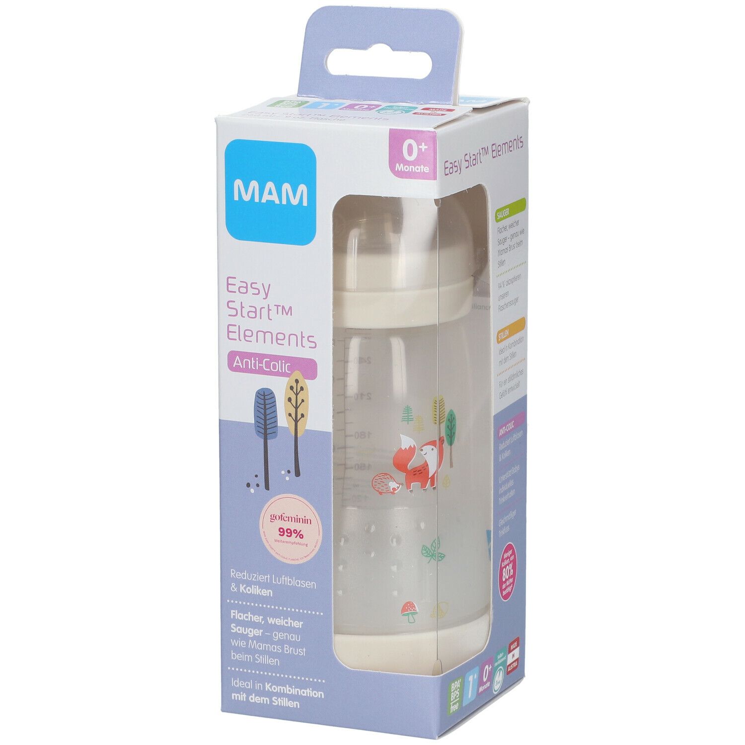 MAM Biberon Easy Start™ anti-colique 160 ml +0 mois (Couleur non selectionnable)