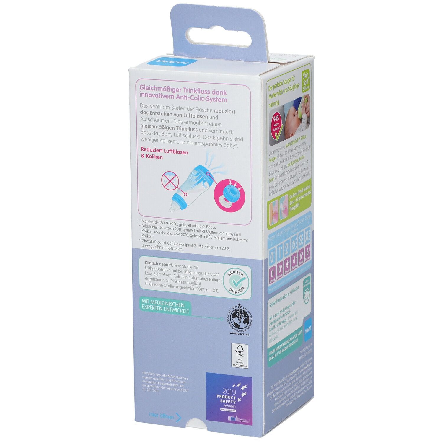 MAM Biberon Easy Start™ anti-colique 160 ml +0 mois (Couleur non selectionnable)