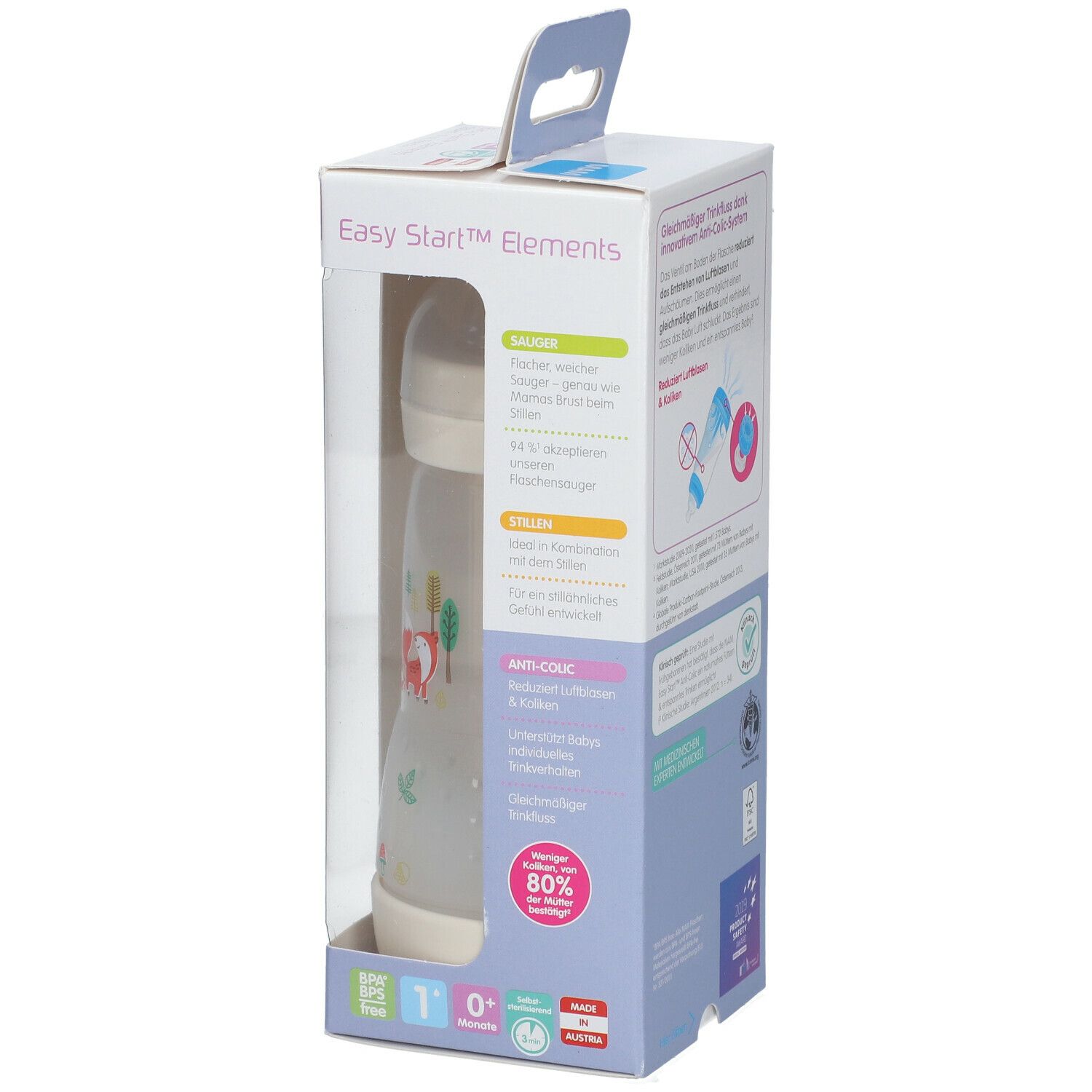 MAM Biberon Easy Start™ anti-colique 160 ml +0 mois (Couleur non selectionnable)