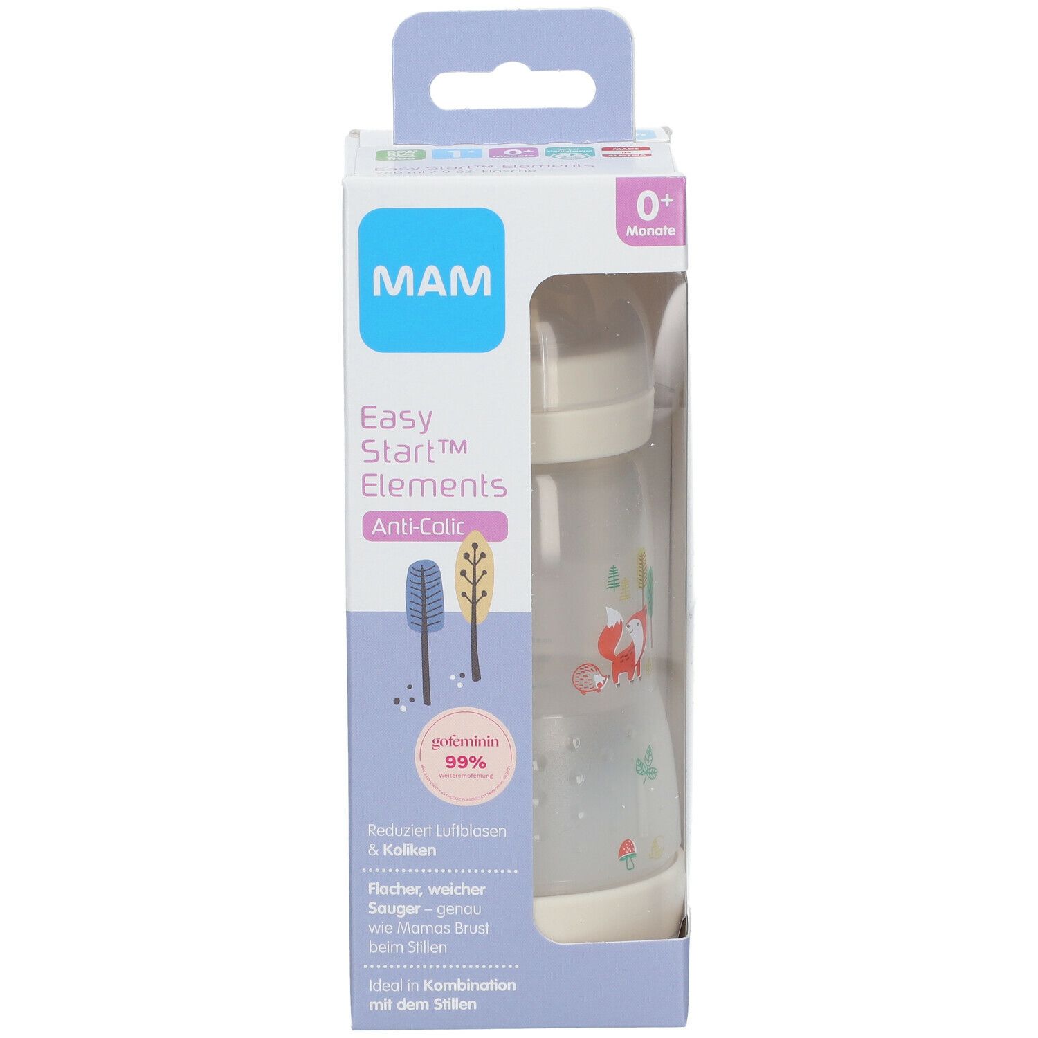 MAM Biberon Easy Start™ anti-colique 160 ml +0 mois (Couleur non selectionnable)
