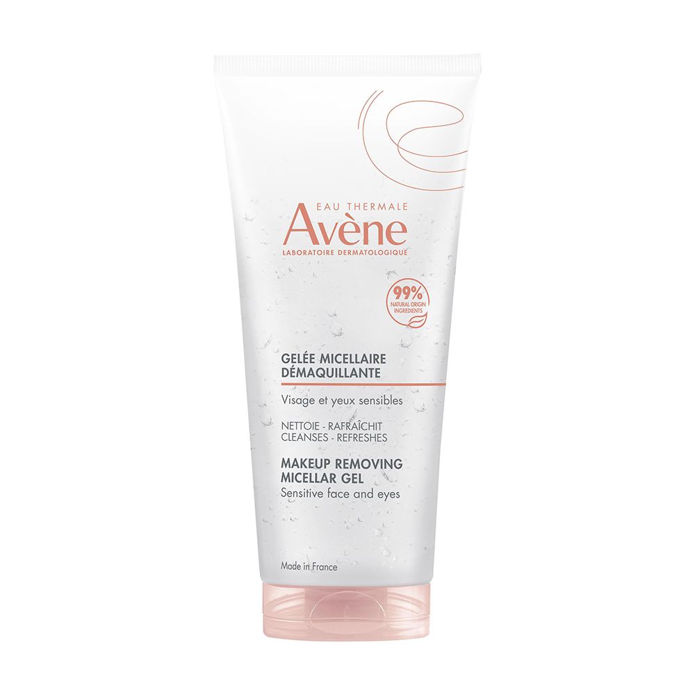 Avène Makeup Removing Micellar Gel Tube mit rosa Verschluss. 99% natürliche Inhaltsstoffe.