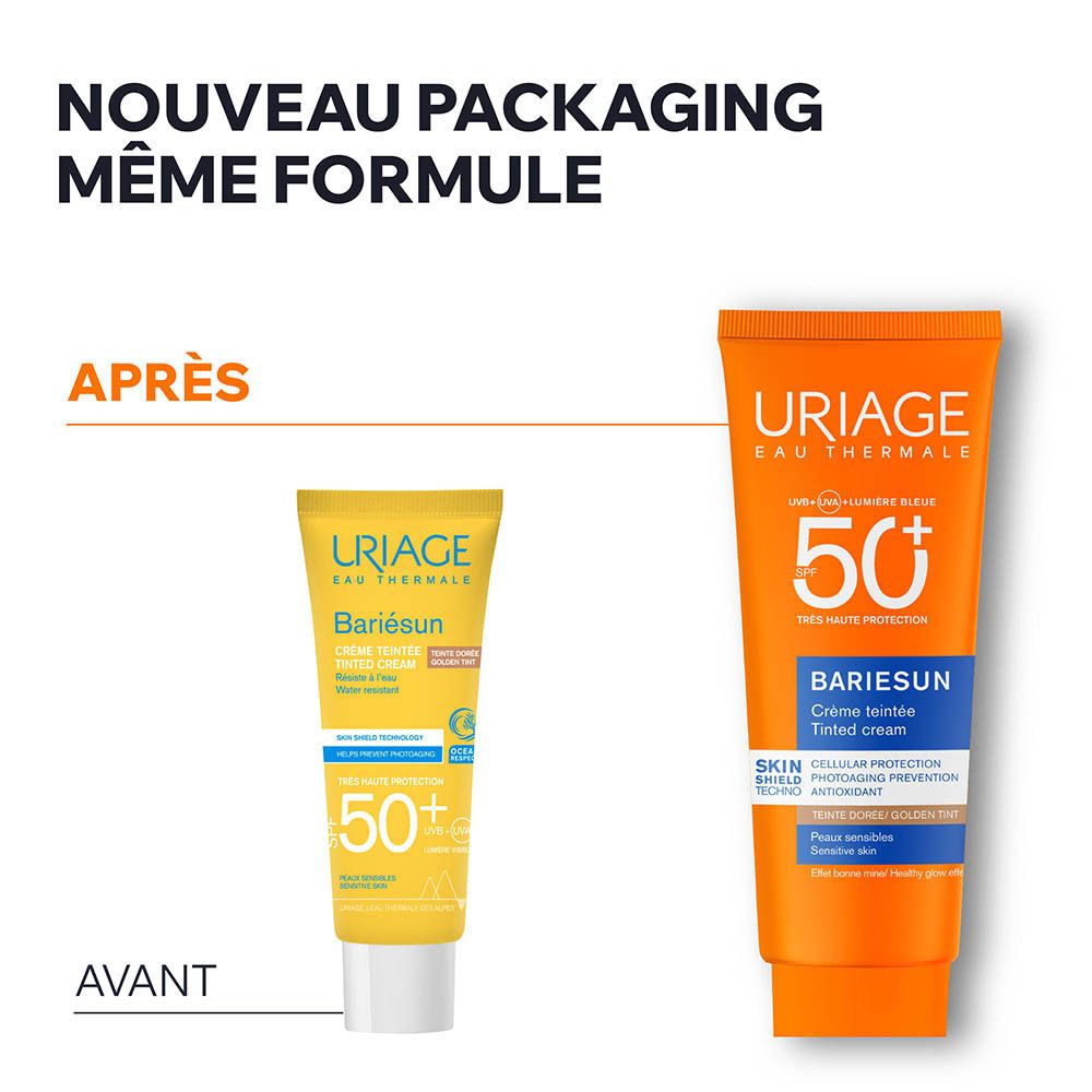 Comparaison avant-après. Tube de crème solaire. Nouveau design d'emballage.