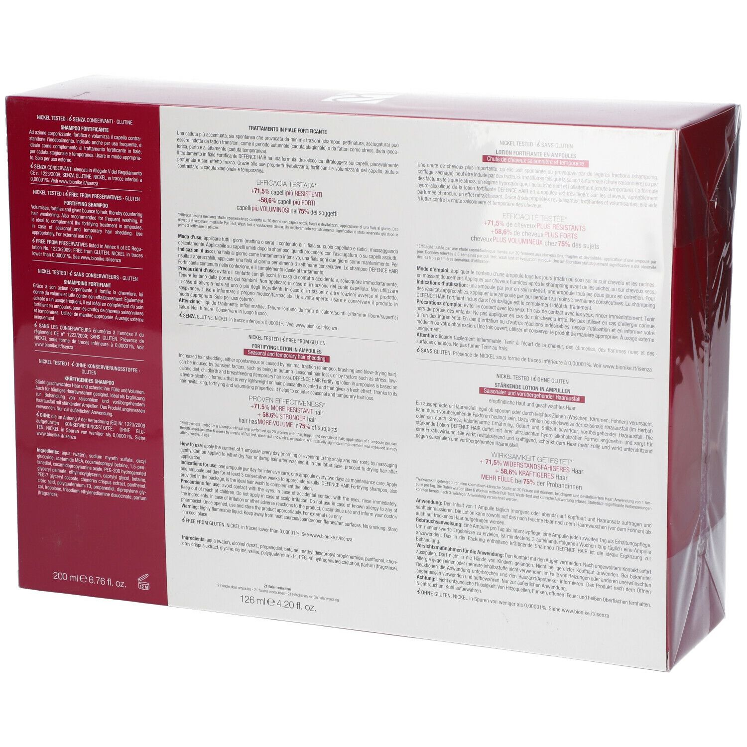 BioNike DEFENCE HAIR Lotion Fortifiante en Ampoules + Shampooing Fortifiant