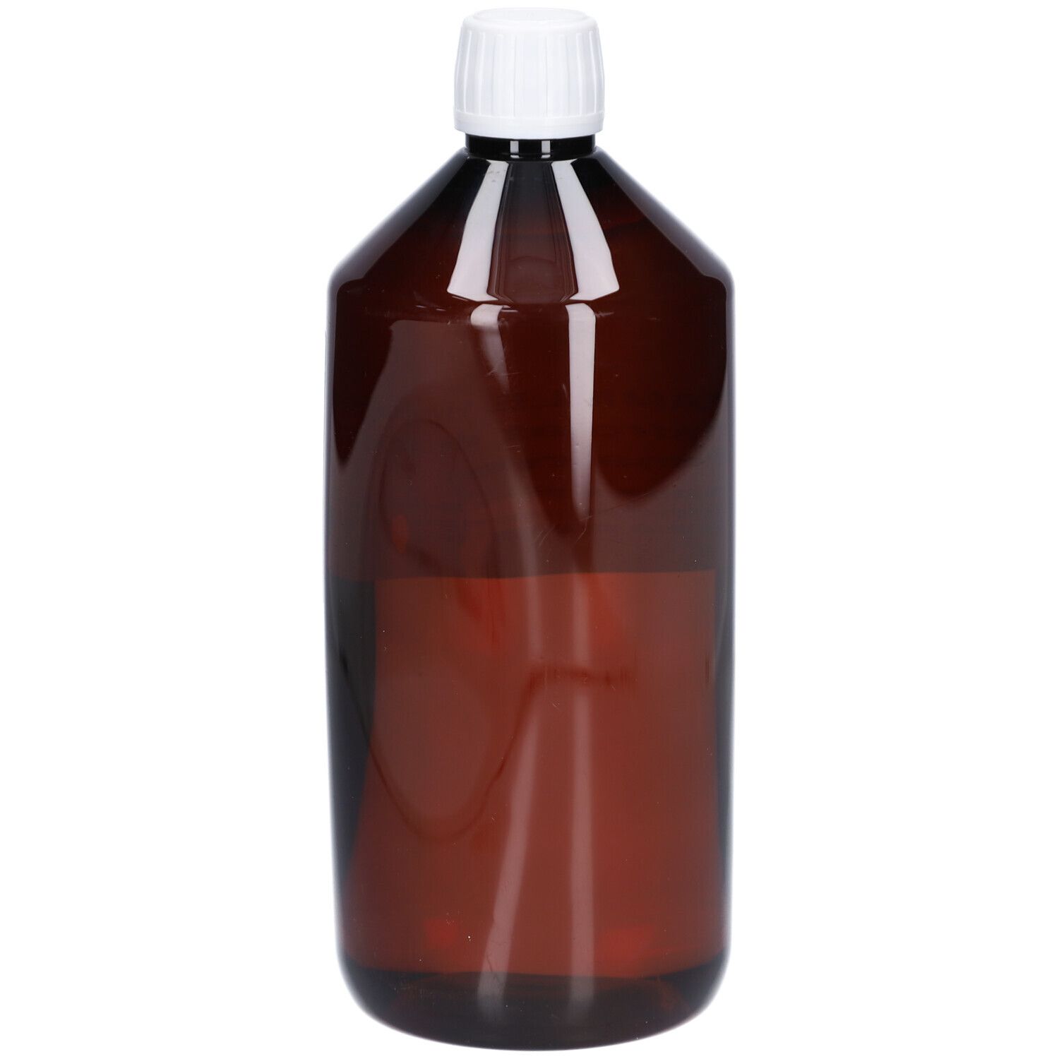 Braune Flasche mit weißem Deckel. Etikett mit Text: KAMILLE Hydrolaat BIO, Hydrolat de CAMOMILLE Romaine 1 L. Bio-Zertifizierung.