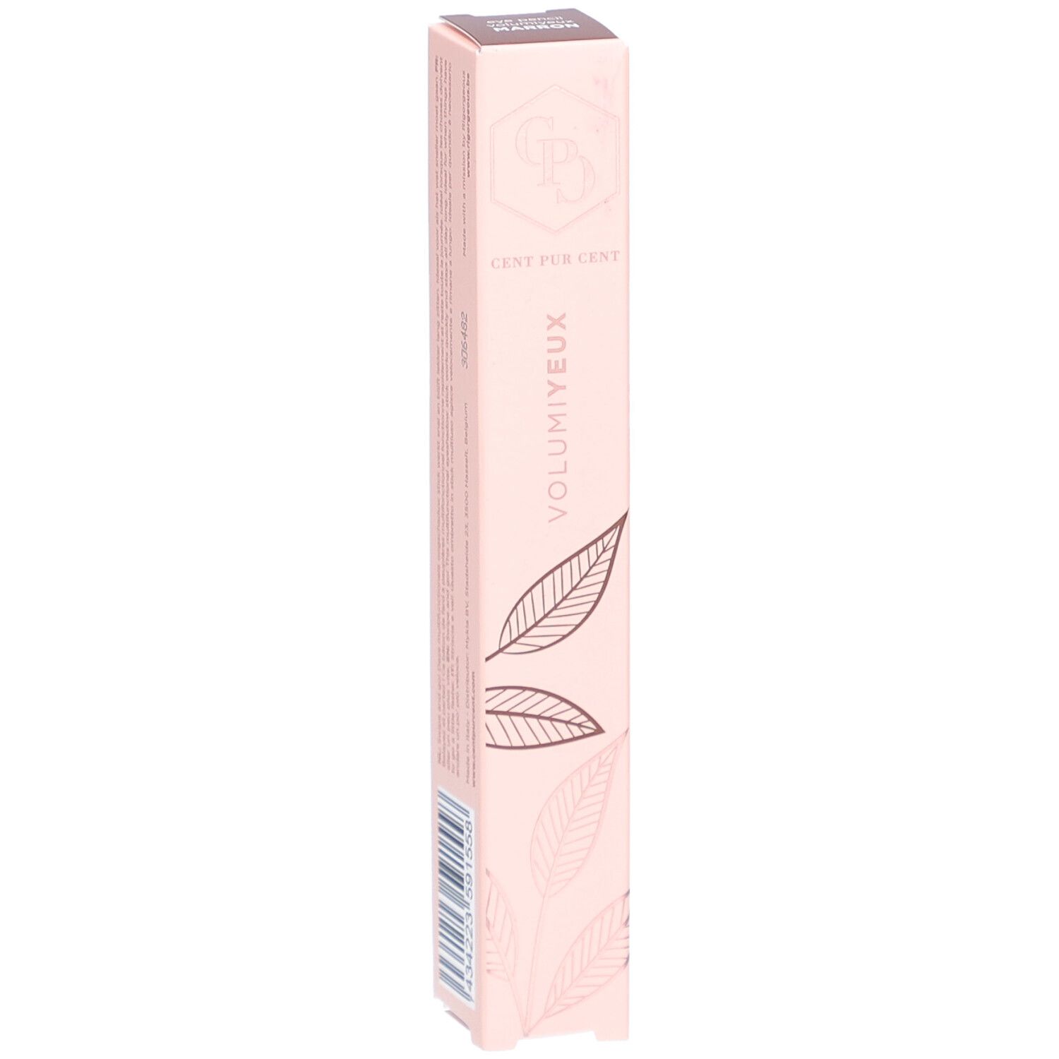 Rosa Verpackung mit Produktnamen und Logo. Aufschrift: Cent Pur Cent, Volumieux. Farbe: Light Brown.