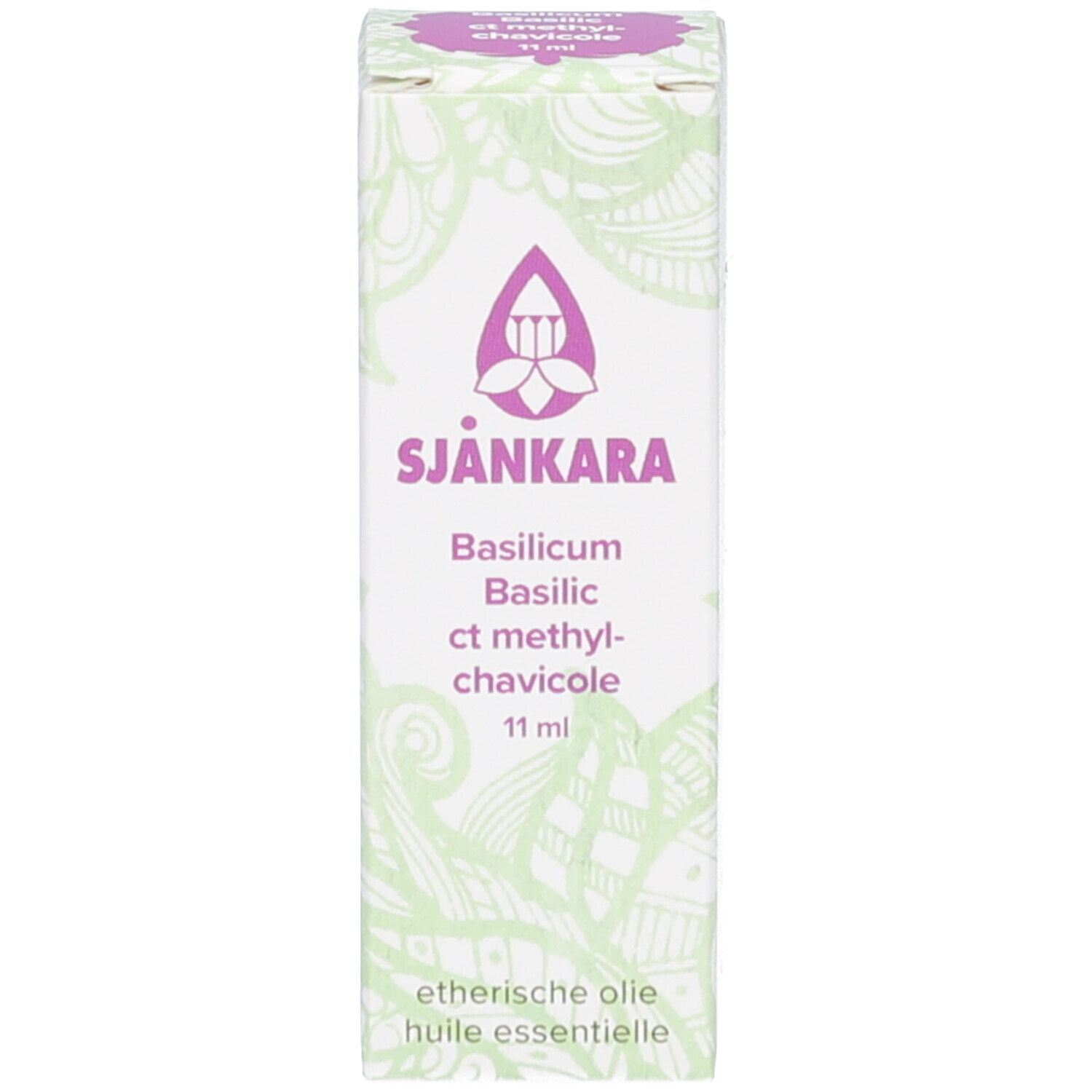 Weiße Verpackung mit Logo und Produktinformationen. 11 ml.