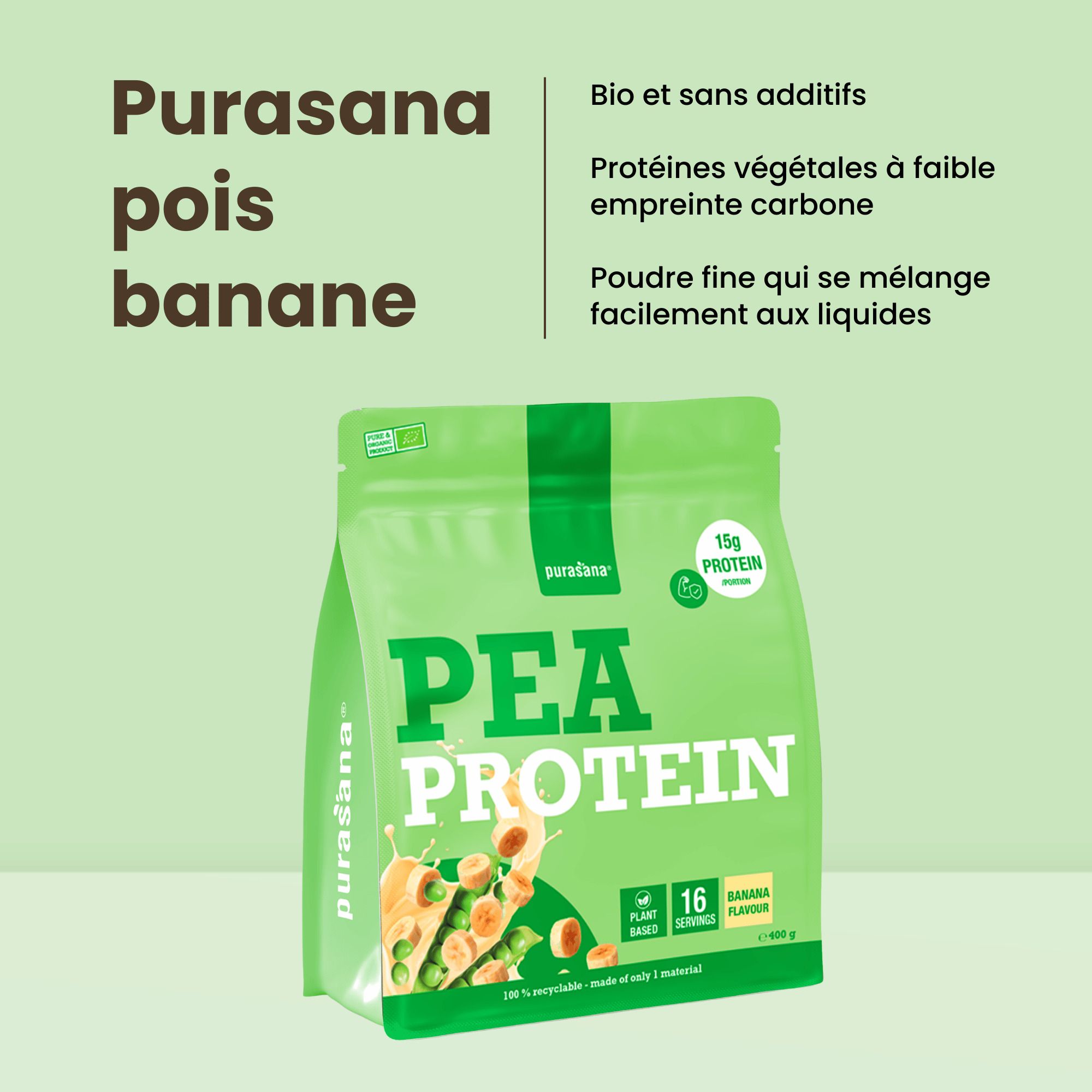 Tableau du profil d'acides aminés de Purasana Protéine de Pois.