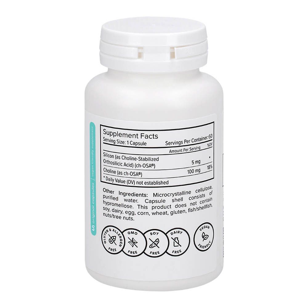 Dos du flacon blanc. Ingrédients et informations nutritionnelles. Sceau végétalien.