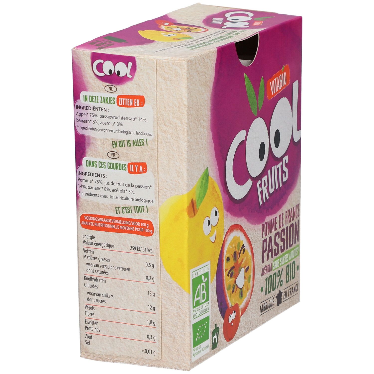 Vitabio Cool Fruits Appel - Passievrucht Bio