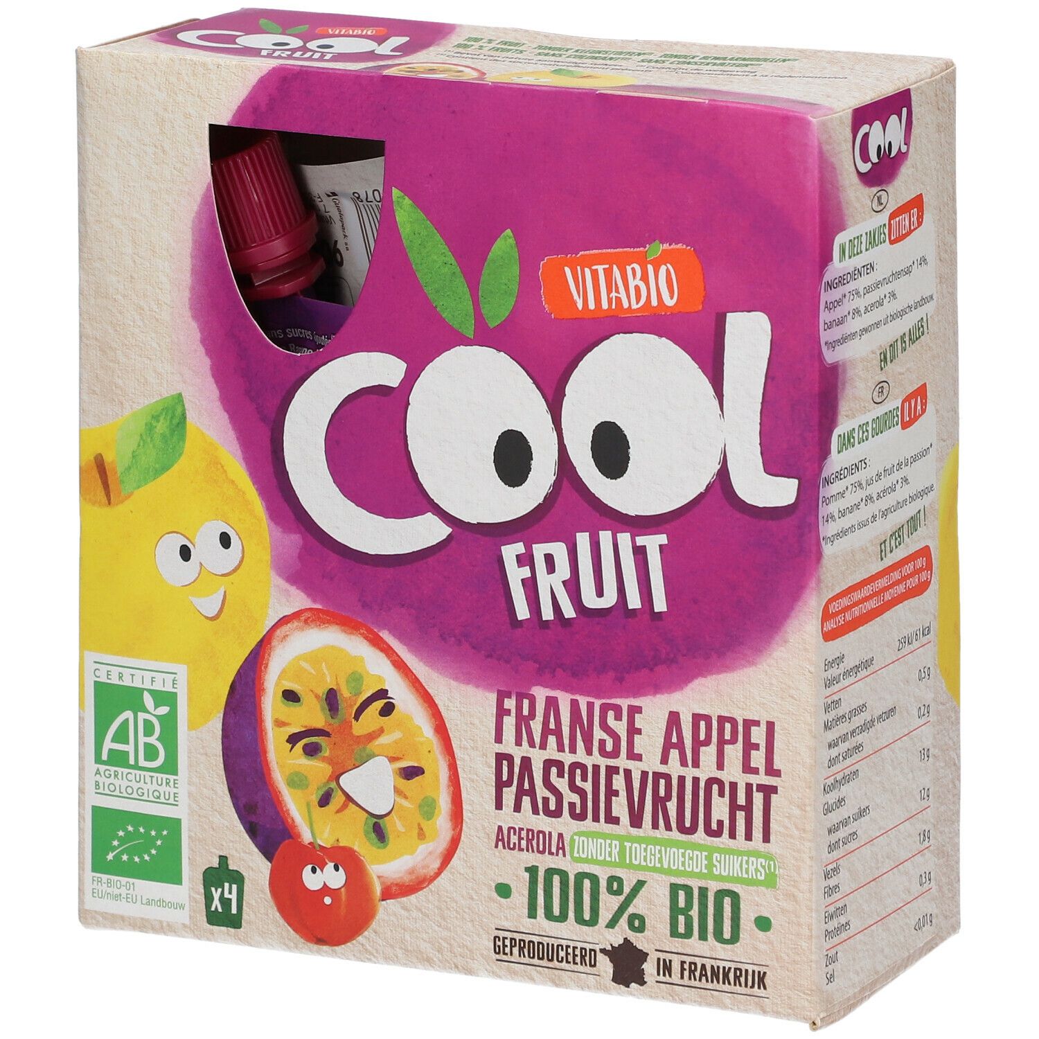 Vitabio Cool Fruits Appel - Passievrucht Bio