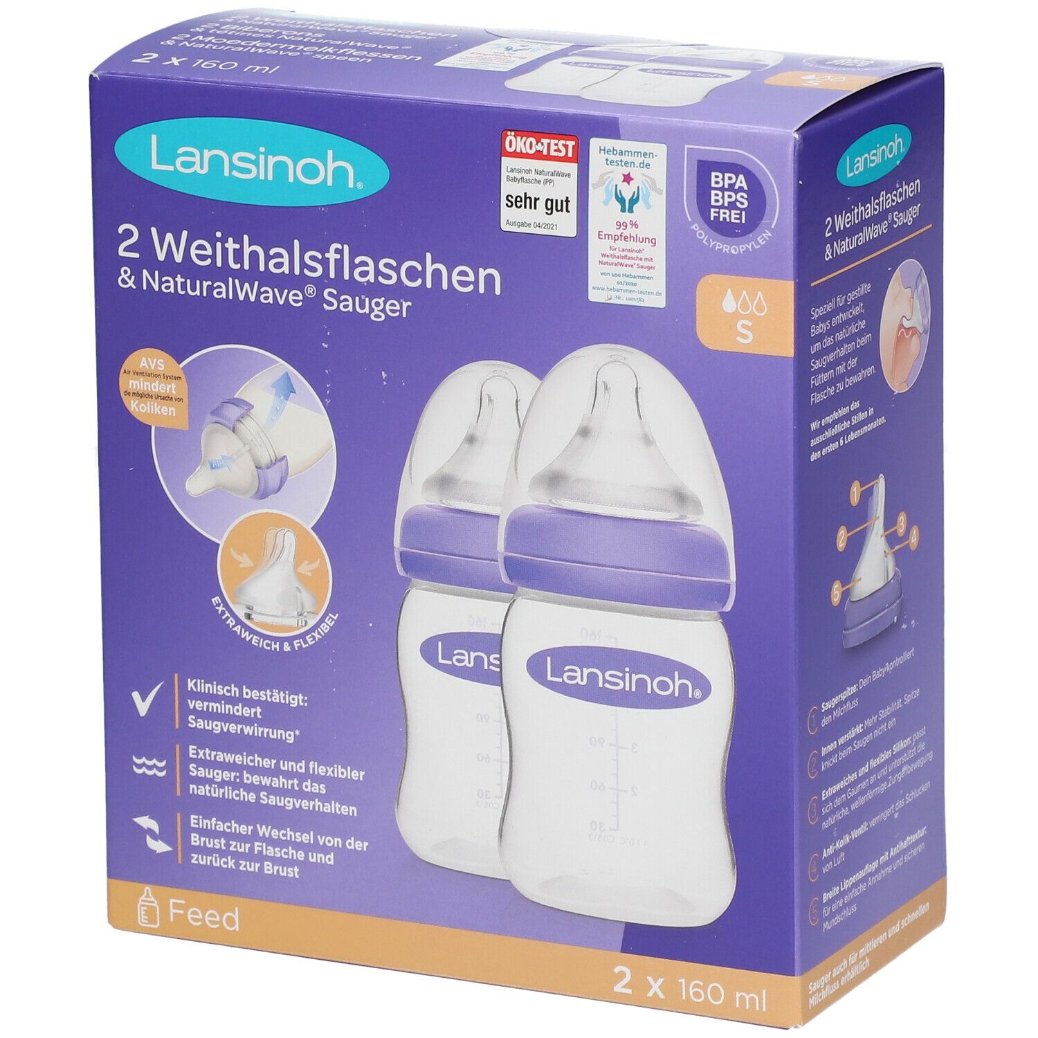 Lansinoh® Biberon avec tétine Natural Wave®
